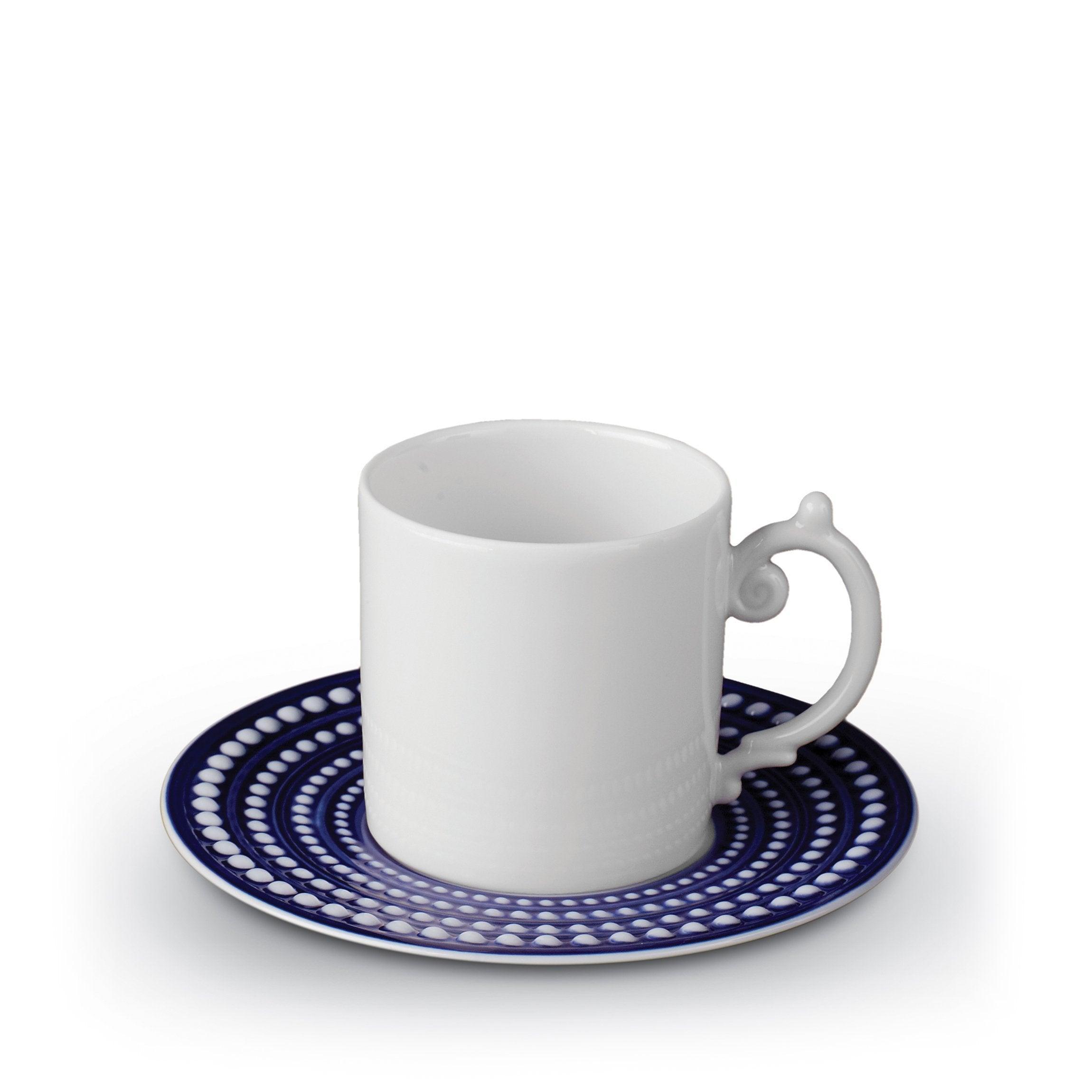 Perlée Espresso Cup & Saucer Set - Premium Porcelain Coffee Cups for Espresso & Cappuccino - Perfect for Home, Office & Coffee Shops