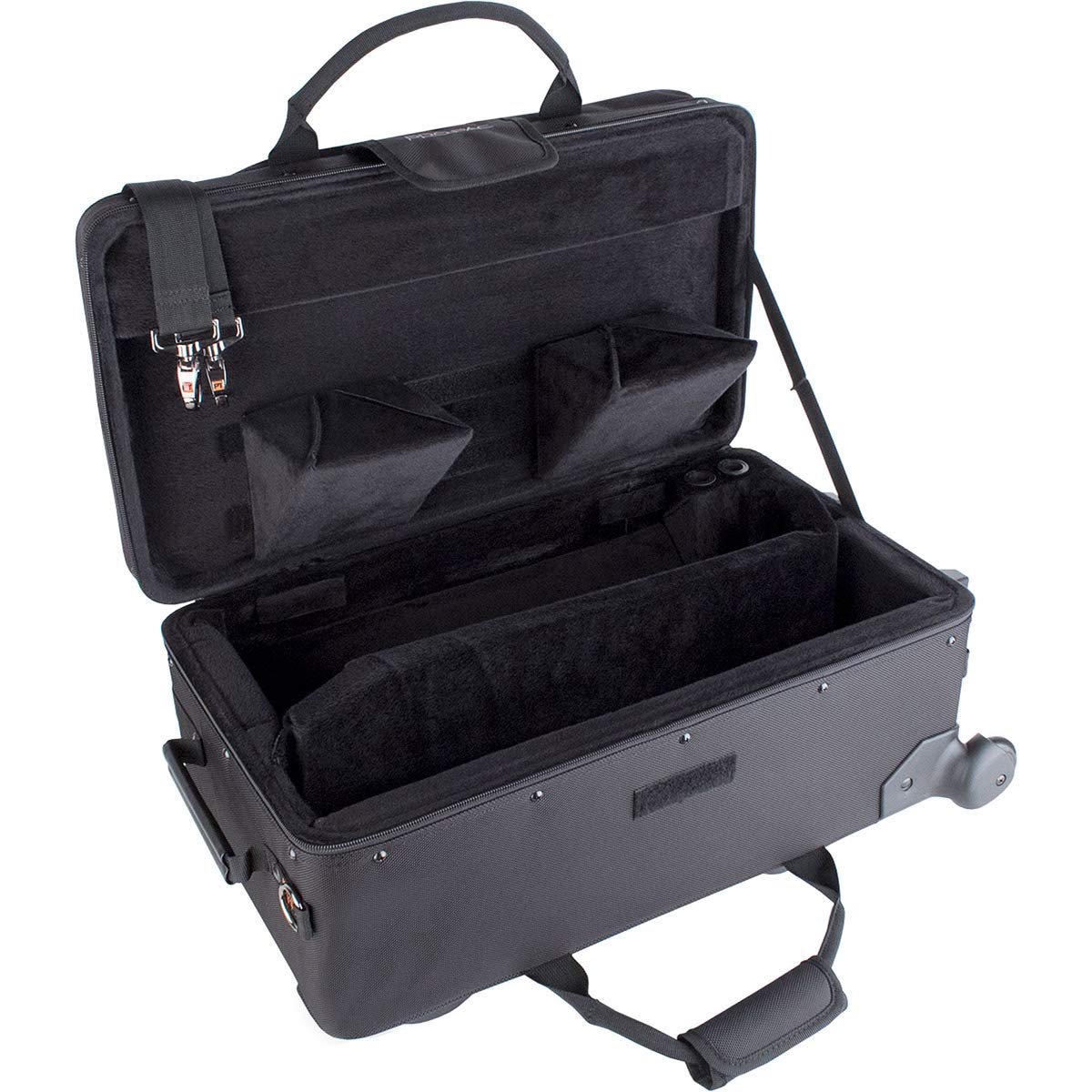 Protec Trumpet & Auxiliary Combo PRO PAC Case with Wheels - Durable Black PB301VAX Model for Musicians | Perfect for Travel, School & Professional Performances