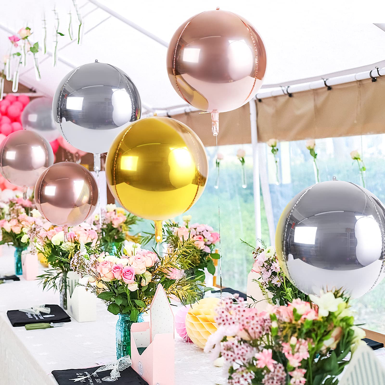 22 Inch Metallic Rose Gold Mylar Balloons - Pack of 6 | Rose Gold Foil Balloons for Garland, Arch Kit & Party Decorations | Perfect for Birthdays, Weddings, Baby Showers & Anniversary Celebrations