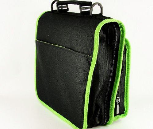Premium Electric Green & Black Twin Compartment Shoulder Bag for Amazon Kindle Fire Tablet - Protective Case & Travel Accessories - Perfect for Commuting, Travel, and Daily Use