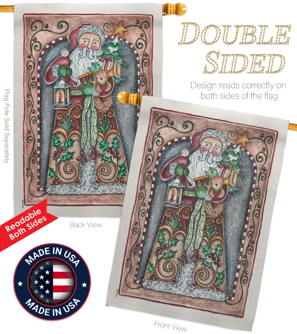 Santa Christmas House Flag Set with Pole - 28