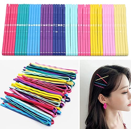 HRBS 100-Pack Colorful Hair Bobby Pins for Women, Girls & Kids - 2.16 Inch Multi-Colored Hair Clips for All Hair Types - Perfect for School, Parties, Weddings & Everyday Styling