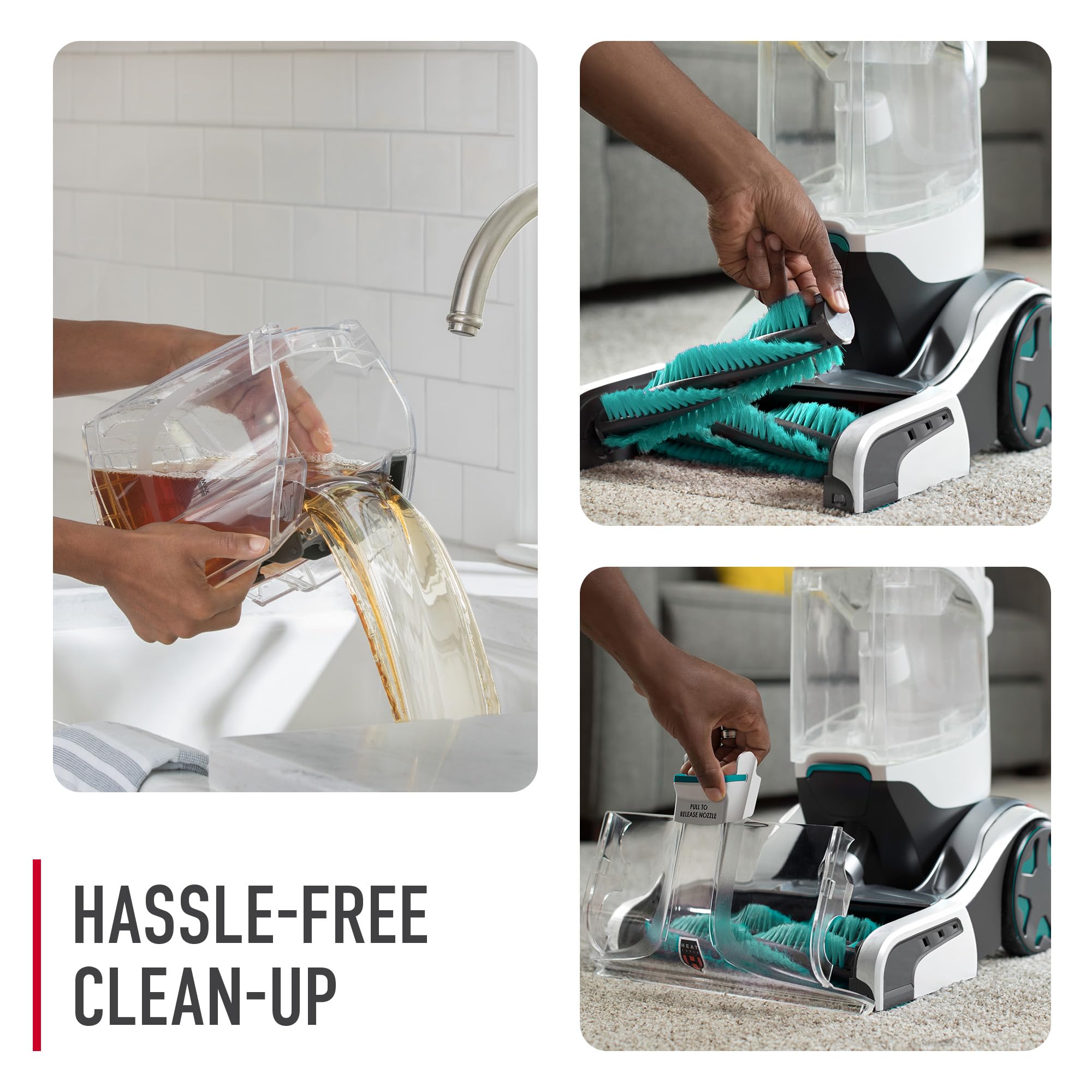 Hoover SmartWash+ Automatic Carpet Cleaner Machine with 64 oz Carpet Cleaning Solution - Deep Cleaning for Carpets & Upholstery - Perfect for Home, Office & Pet Stain Removal (Model FH52000 + AH31924)