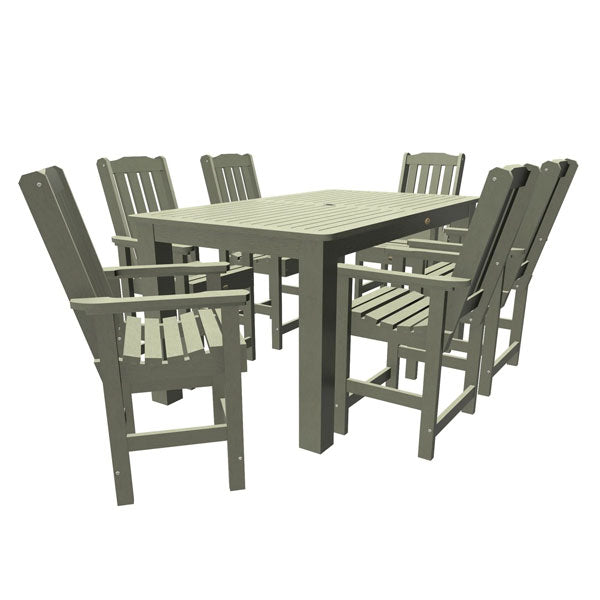 Lehigh 7-Piece Rectangular Counter Height Outdoor Dining Set - Patio, Garden, Backyard Furniture for Dining & Entertaining