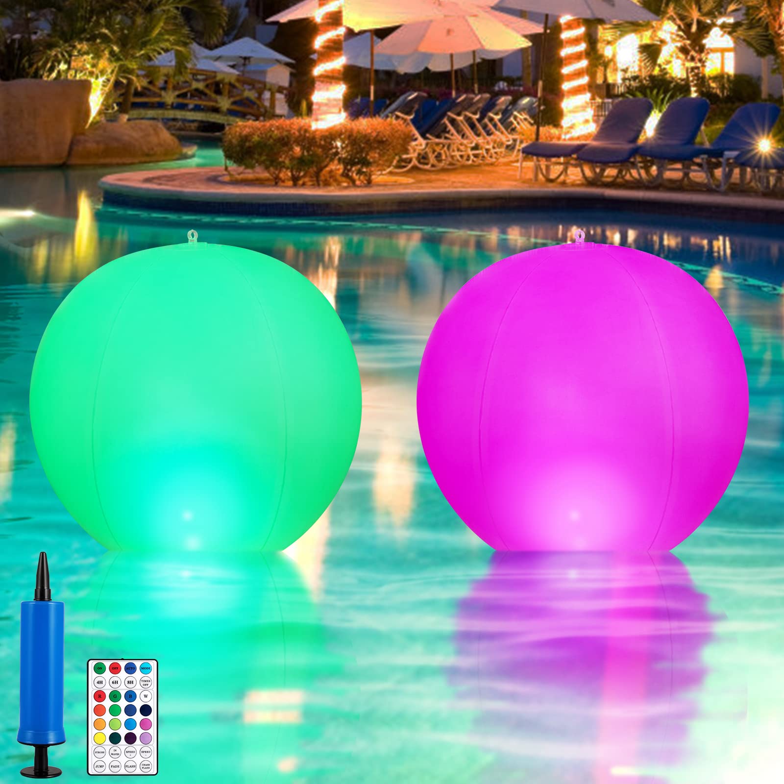 Solar Pool Lights 2Pcs 14