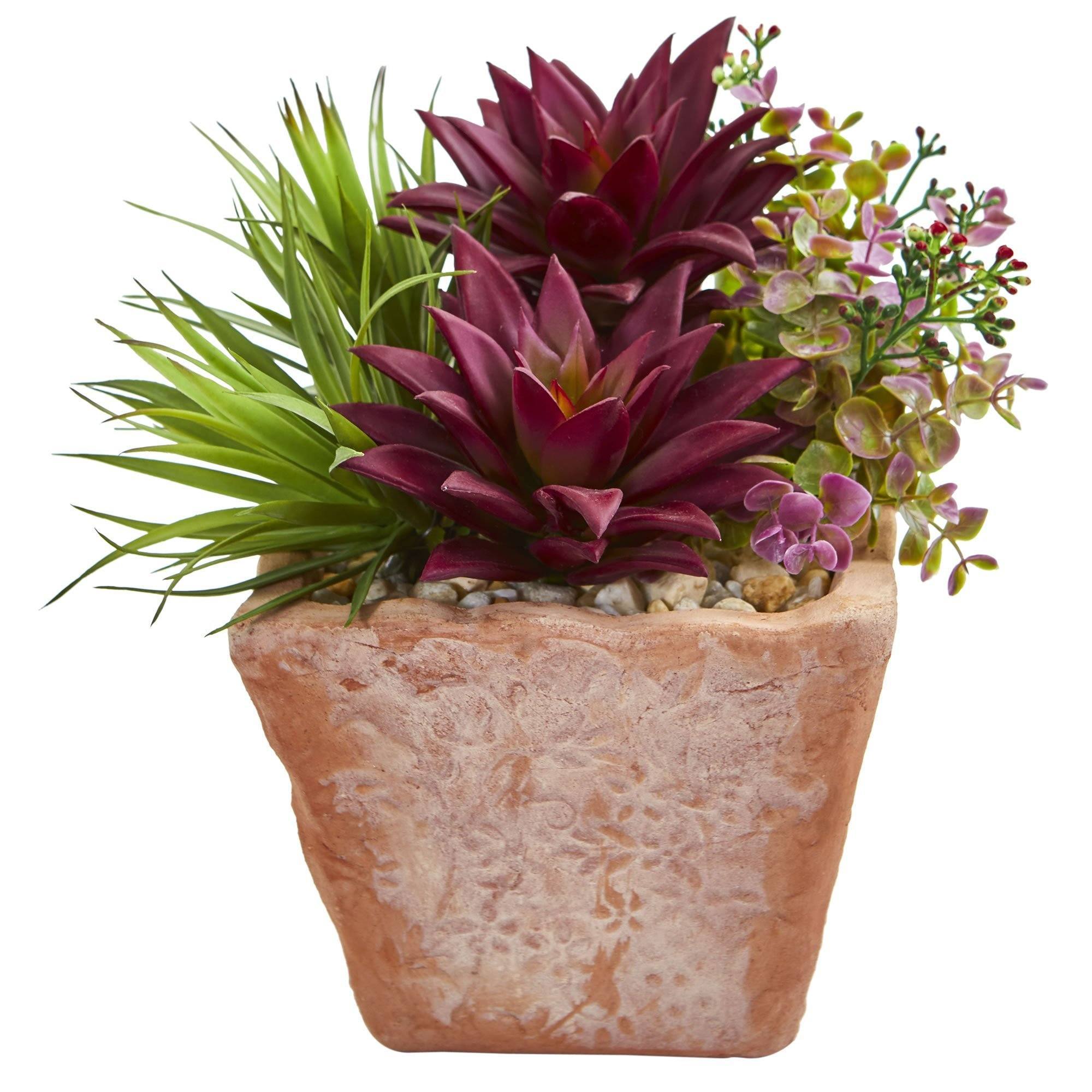 10 Pack Artificial Succulent Plants in Terracotta Pots - Low Maintenance Fake Plants for Home Decor, Office Desk, Wedding Centerpieces & Indoor Greenery