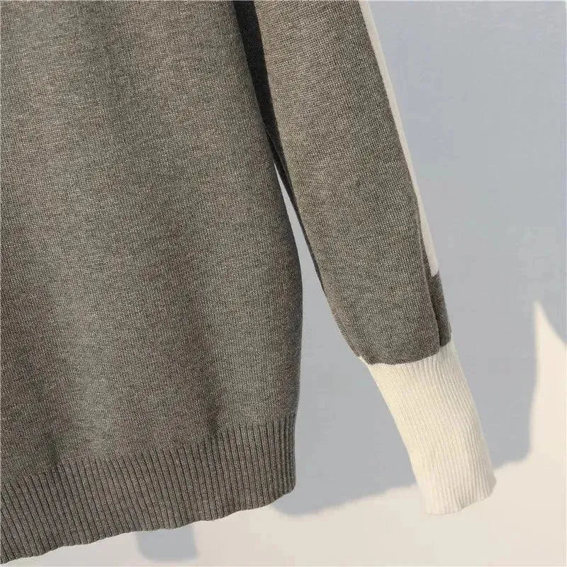 Stylish Women's Striped Sweater Two-Piece Set - Cozy Knit Pullover & Cardigan for Fall & Winter Fashion | Perfect for Office, Date Night & Casual Outings
