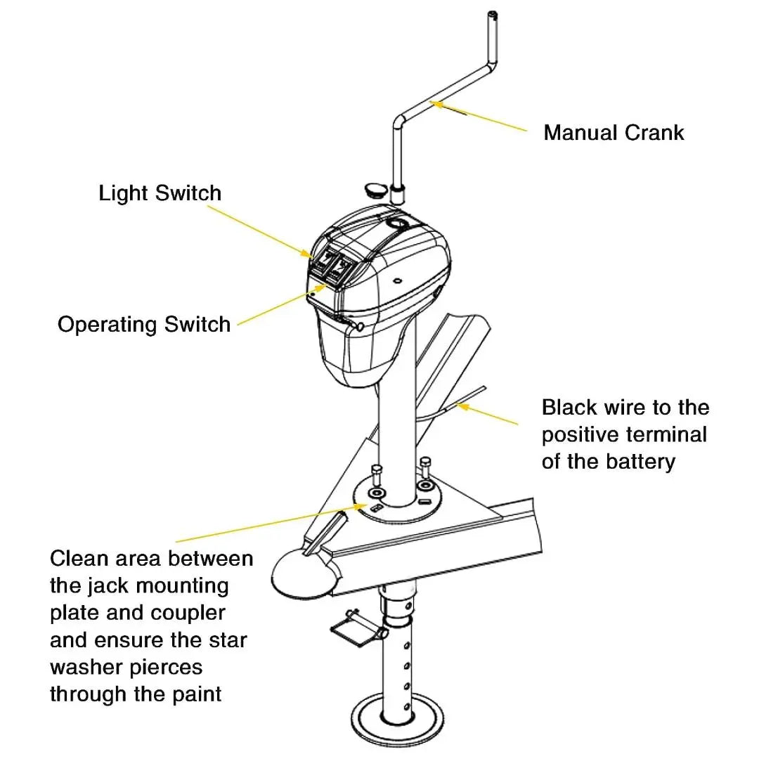 5000 Lbs Heavy Duty Electric RV Stabilizer Jack - 12V DC Power Tongue Jack with 600D Polyester Protective Cover, 29.5