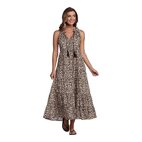 Mud Pie Women's Eason Maxi Dress - Flowy Long Summer Dress with Pockets, Boho Chic Style for Beach, Vacation & Casual Wear