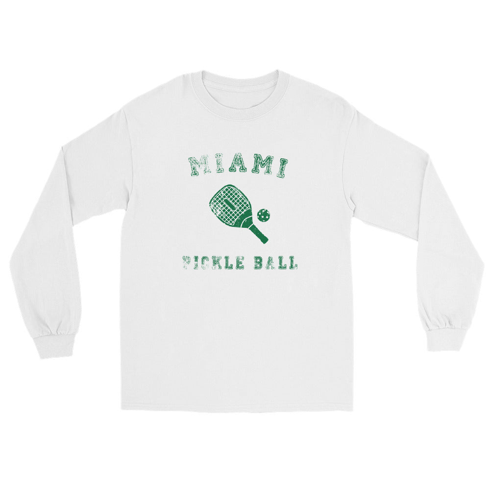 Miami Pickleball Long Sleeve Shirt for Men & Women - Moisture Wicking Performance Apparel - Perfect for Pickleball Tournaments, Outdoor Sports & Active Lifestyle