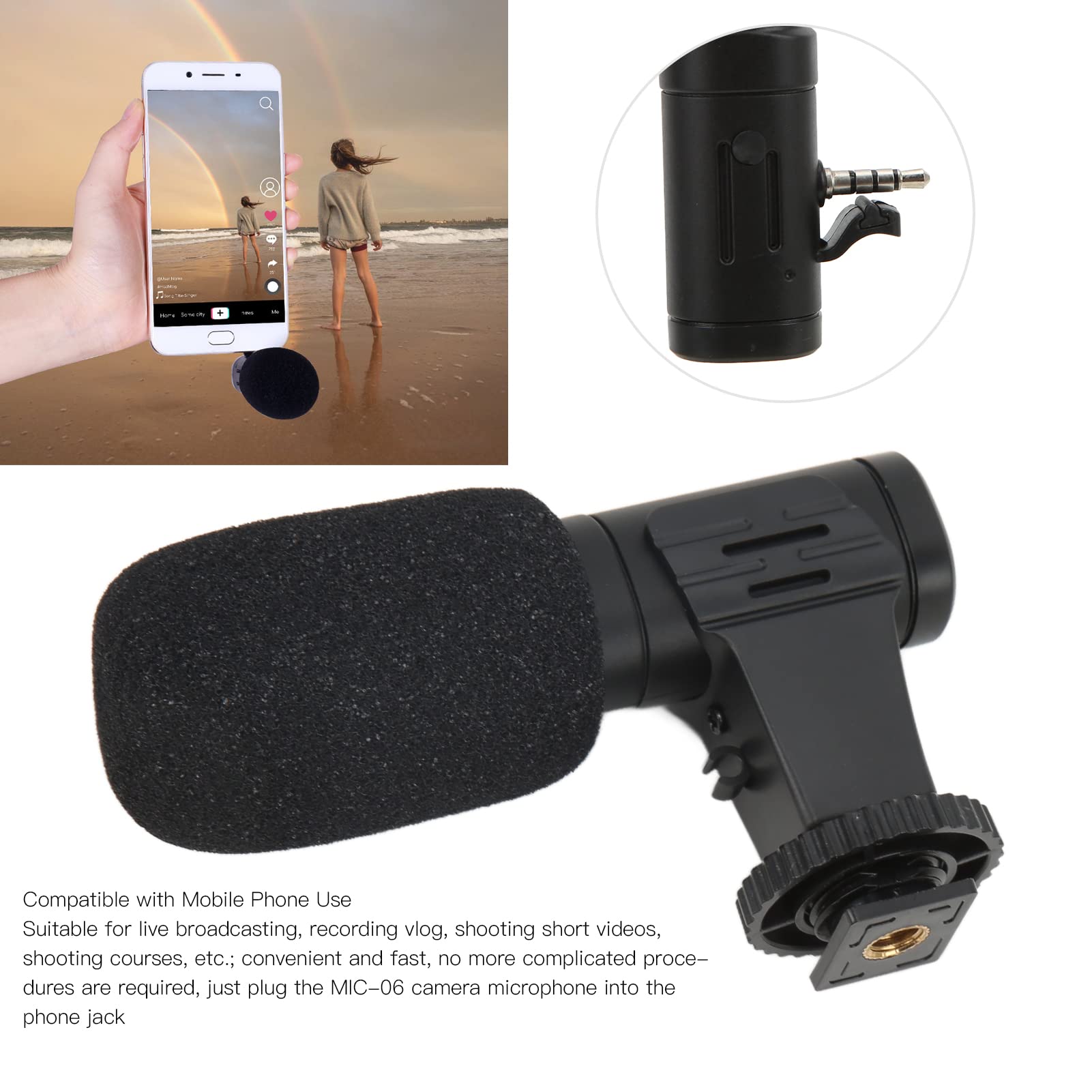VBESTLIFE Universal 3.5mm Mini Microphone for Mobile Phone, Camera & Camcorder - Crystal Clear Audio for Live Streaming, Video Conferencing & Vlogging - Perfect for YouTube, TikTok & Zoom Meetings