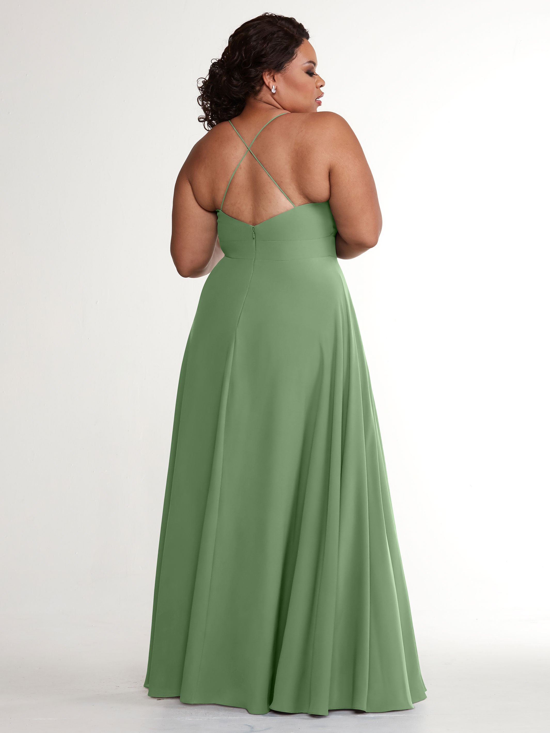 Elegant 83027 Stretch Chiffon A-Line Bridesmaid Dress with Pleats - Perfect for Weddings, Formal Events & Evening Parties
