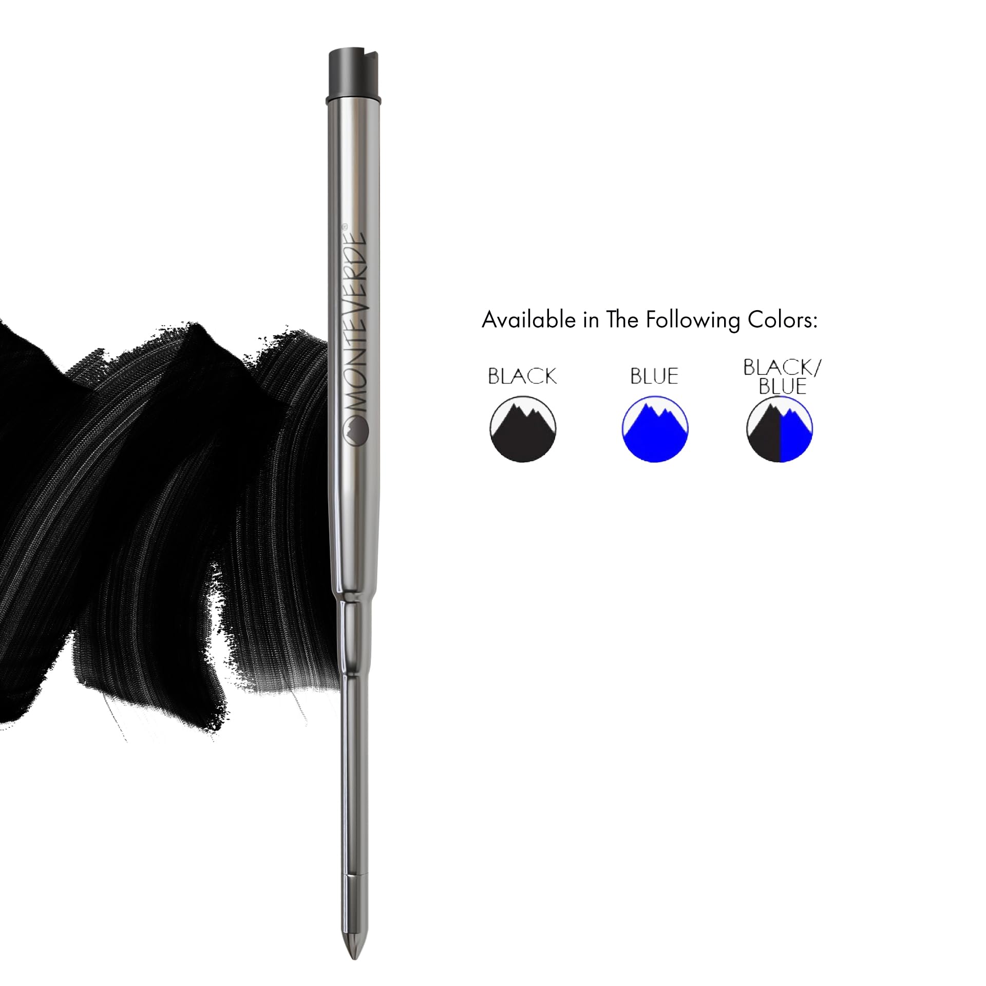 Monteverde Capless Gel Refill for Sheaffer Ballpoint Pens - Fine Point, Black Ink, 6-Pack (S423BK) | Smooth Writing for Office, School & Daily Use