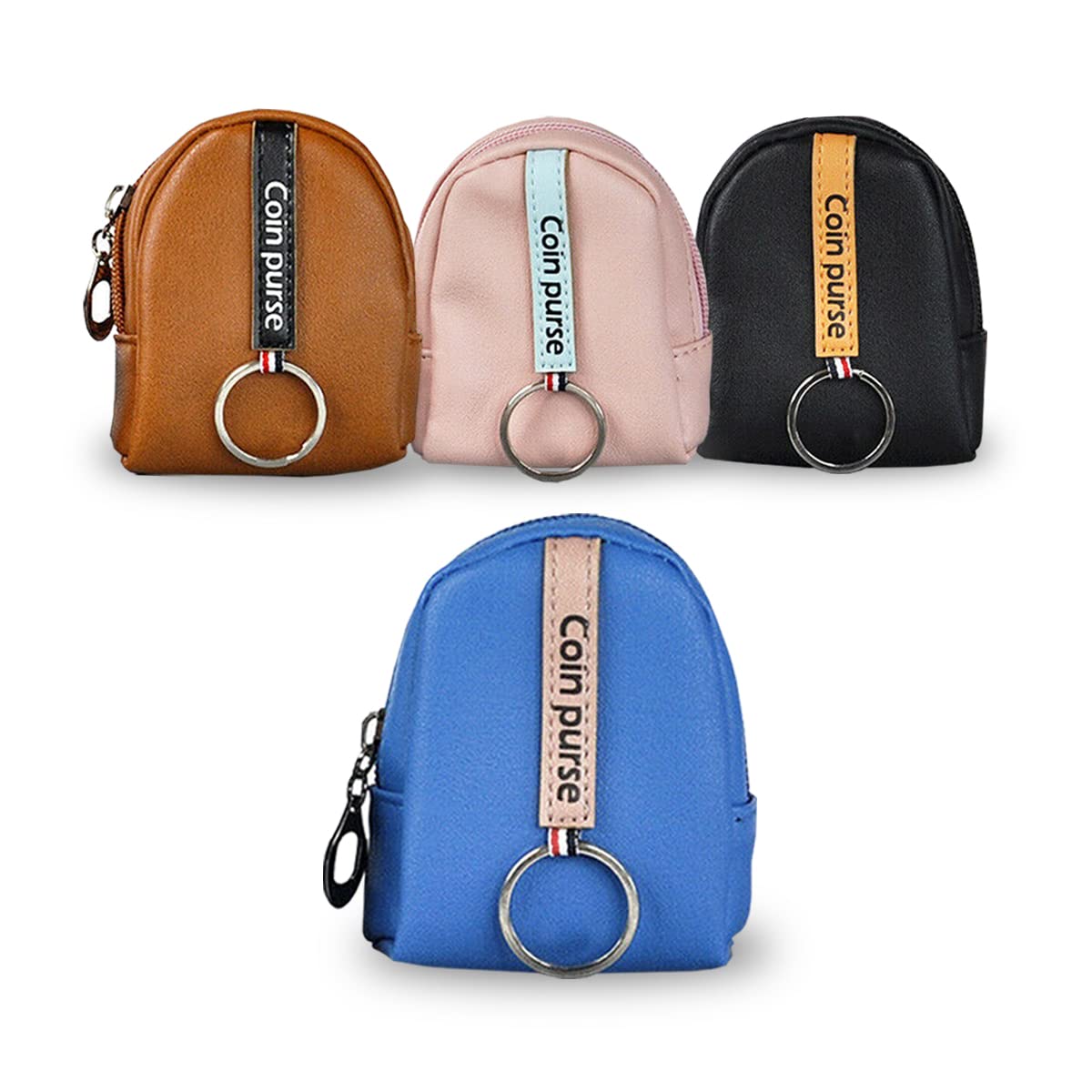 GOODIZ Leather Coin Bag - Mini Backpack Keychain Wallet for Makeup, Keys & Coins - Unisex Gift for Men & Women in Multiple Colors - Perfect for Travel, Daily Use & Gifting