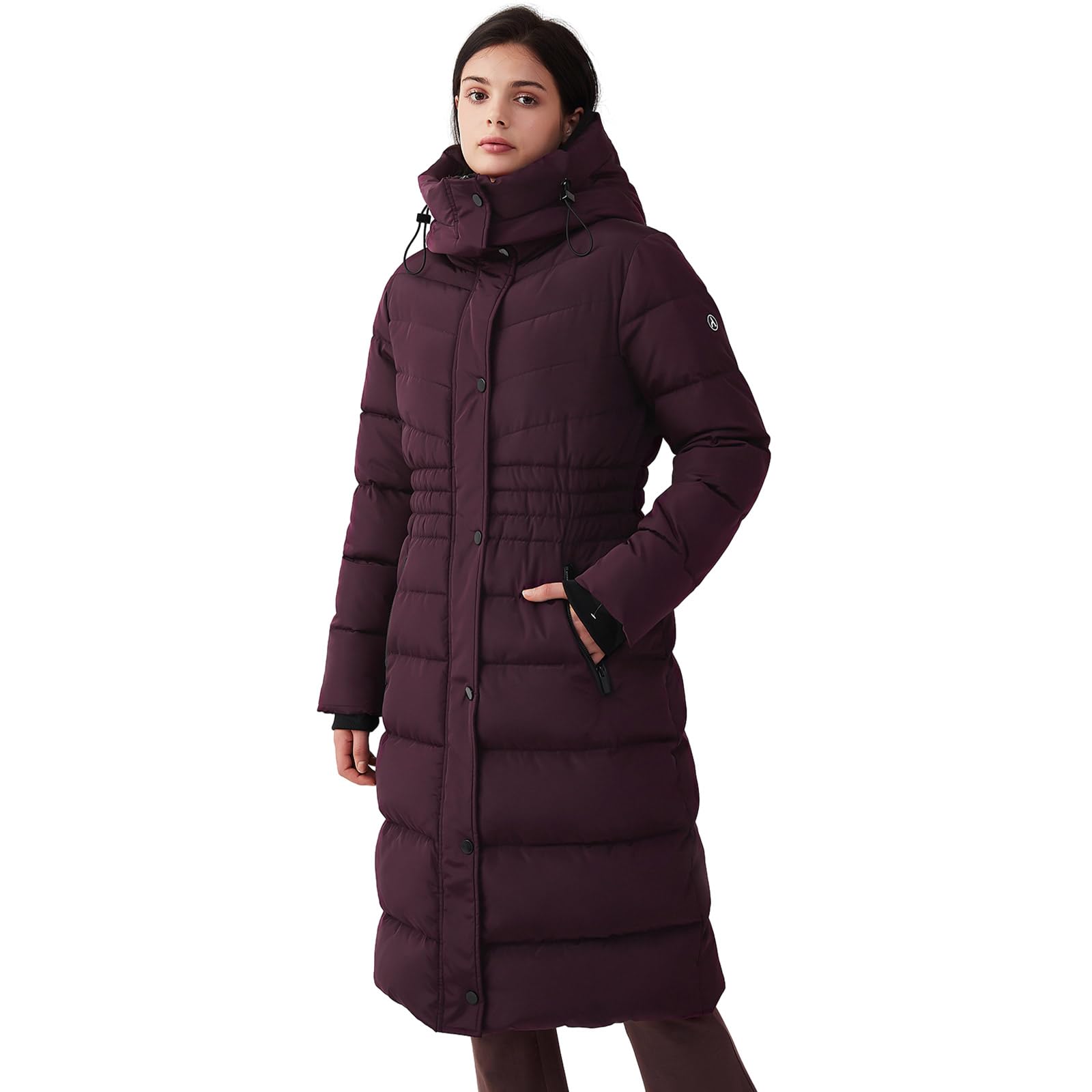 IKAZZ Women's Winter Coats - Thickened Warm Insulated Vegan Down Long Parka Jacket with Hood | Waterproof Windproof Cold Weather Outerwear for Snow Skiing & Daily Commute