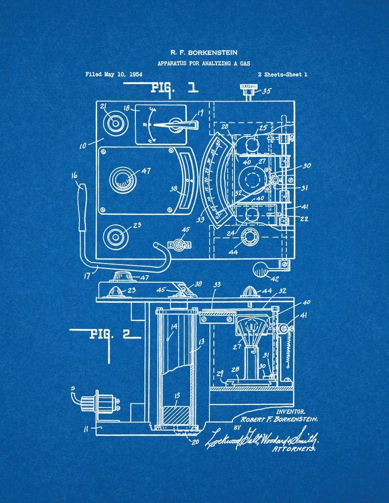Police Law Enforcement Breathalyzer Patent Print Blueprint (5