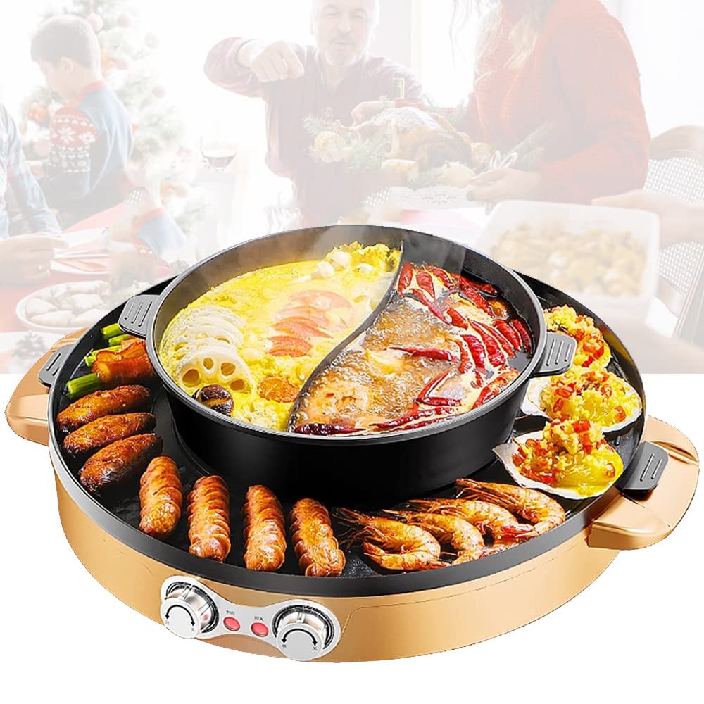 **DHJY 2-in-1 Smokeless Electric Grill & Hot Pot – 57.7