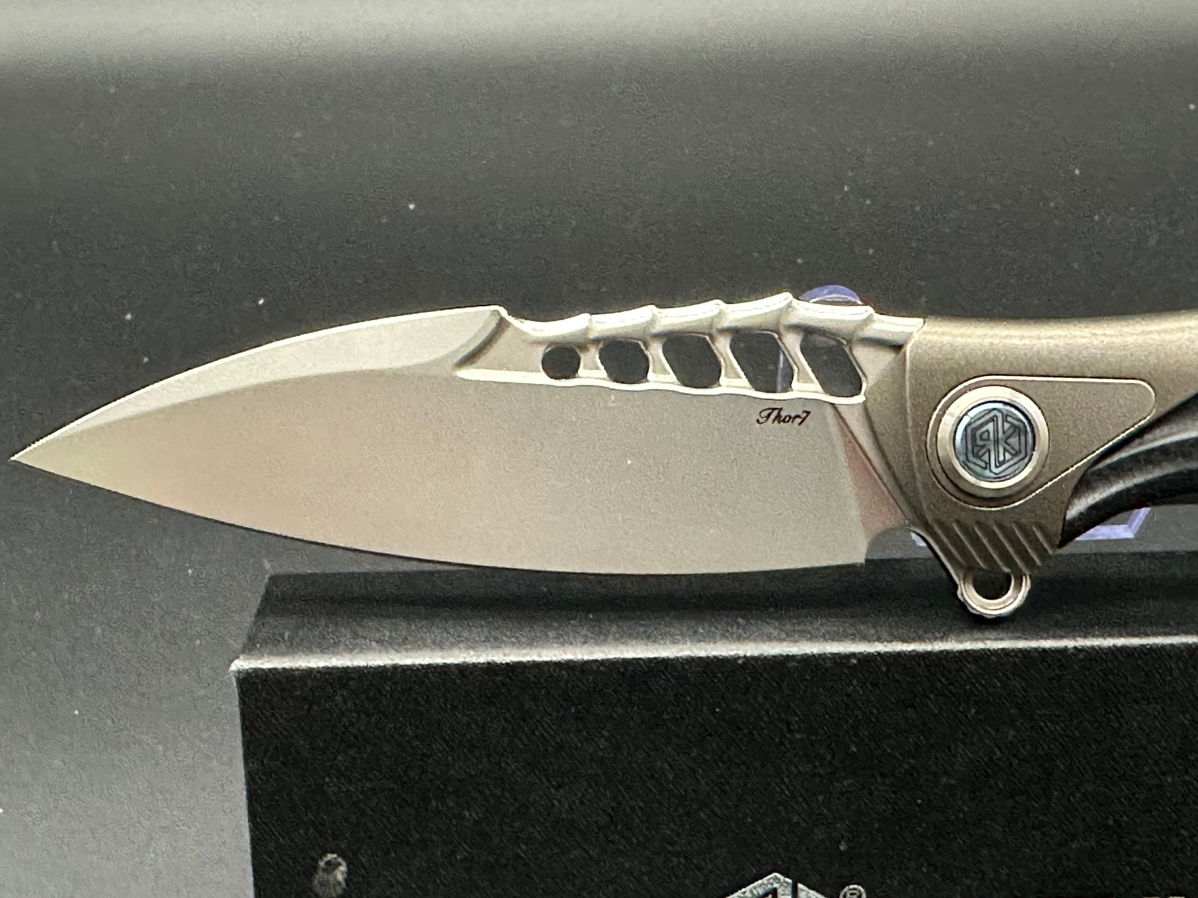 RIKE Thor 7 Integral Folding Knife - Premium Titanium Blade with Black G10 Handle - EDC Pocket Knife for Outdoor Camping, Hiking & Survival Gear