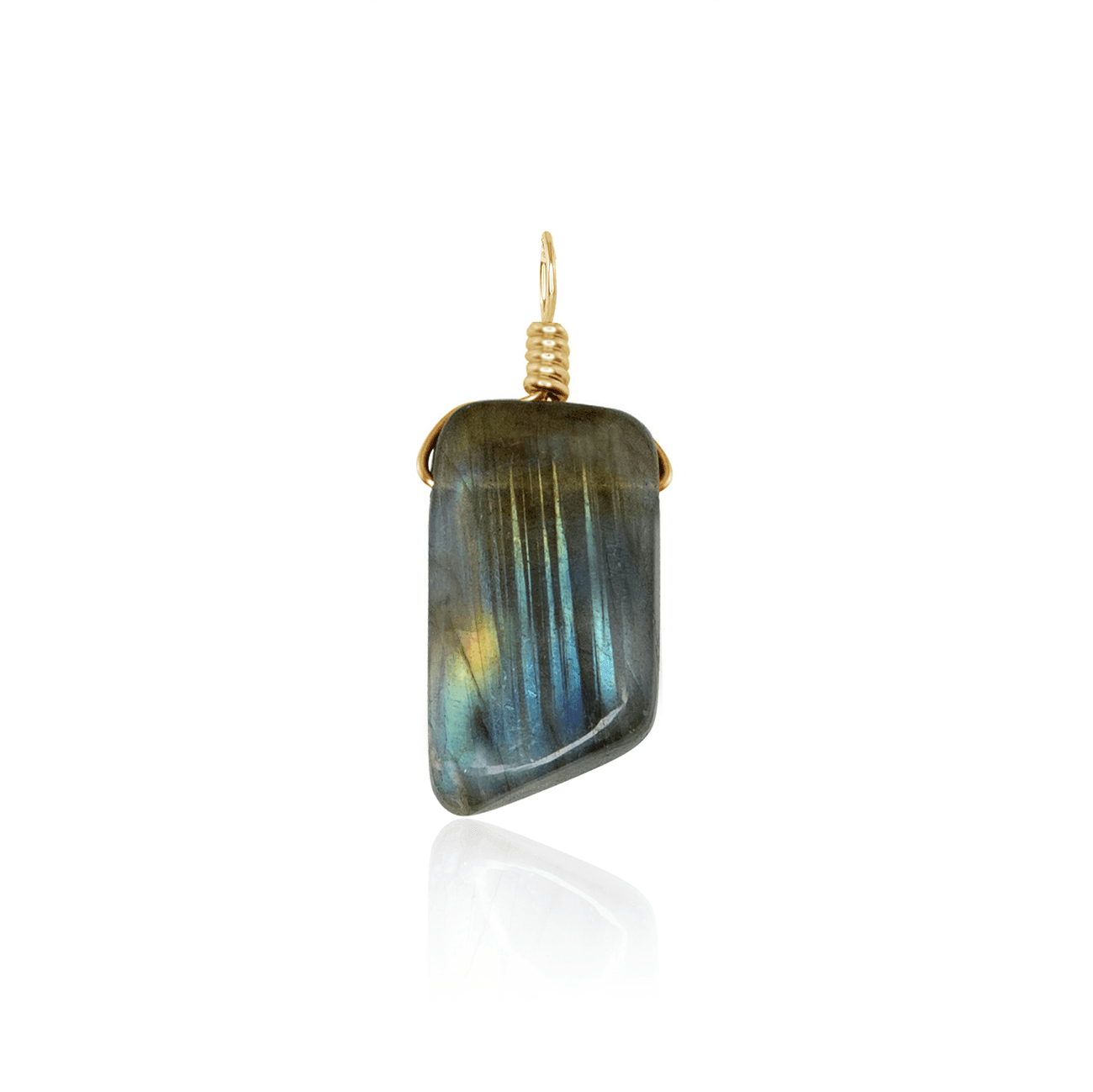 Natural Labradorite Crystal Pendant Necklace - Smooth Polished Stone with Gentle Point - Perfect for Meditation, Energy Healing & Spiritual Jewelry Gifts