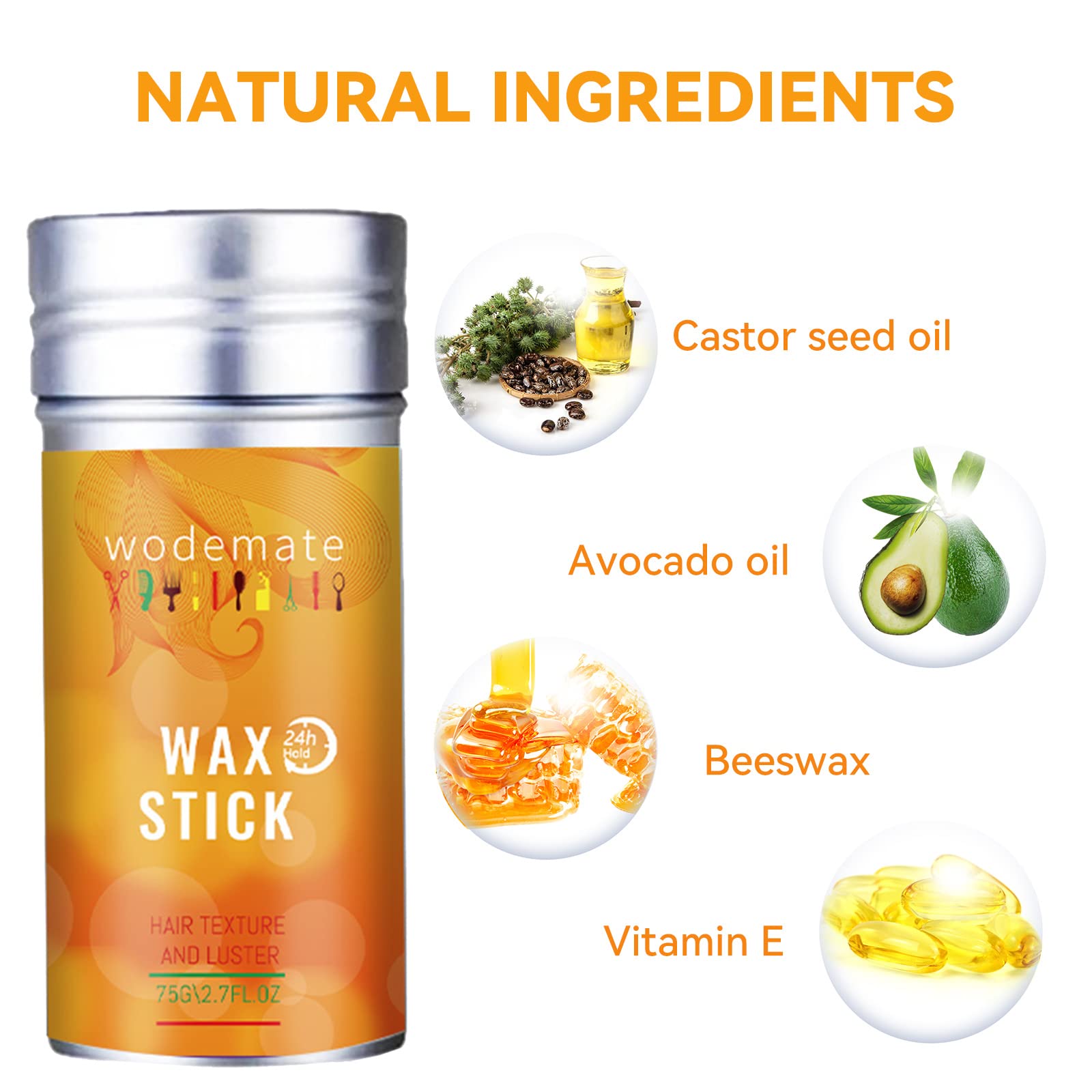 Wax Stick for Hair Wigs & Edge Control Pomade - Long-Lasting Styling Gel for Black Hair | Moisturizing, Shine & Flyaway Control | Non-Greasy Formula (2.7oz) - Perfect for Daily Styling, Wig Maintenance & Natural Hair Care