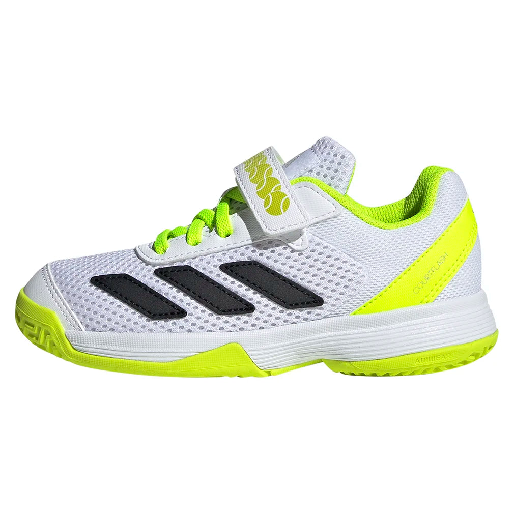Junior's Courtflash Comfort Closure Tennis Shoes - White & Lucid Lemon - Lightweight Sneakers for Women & Girls - Perfect for Tennis, Running & Casual Wear
