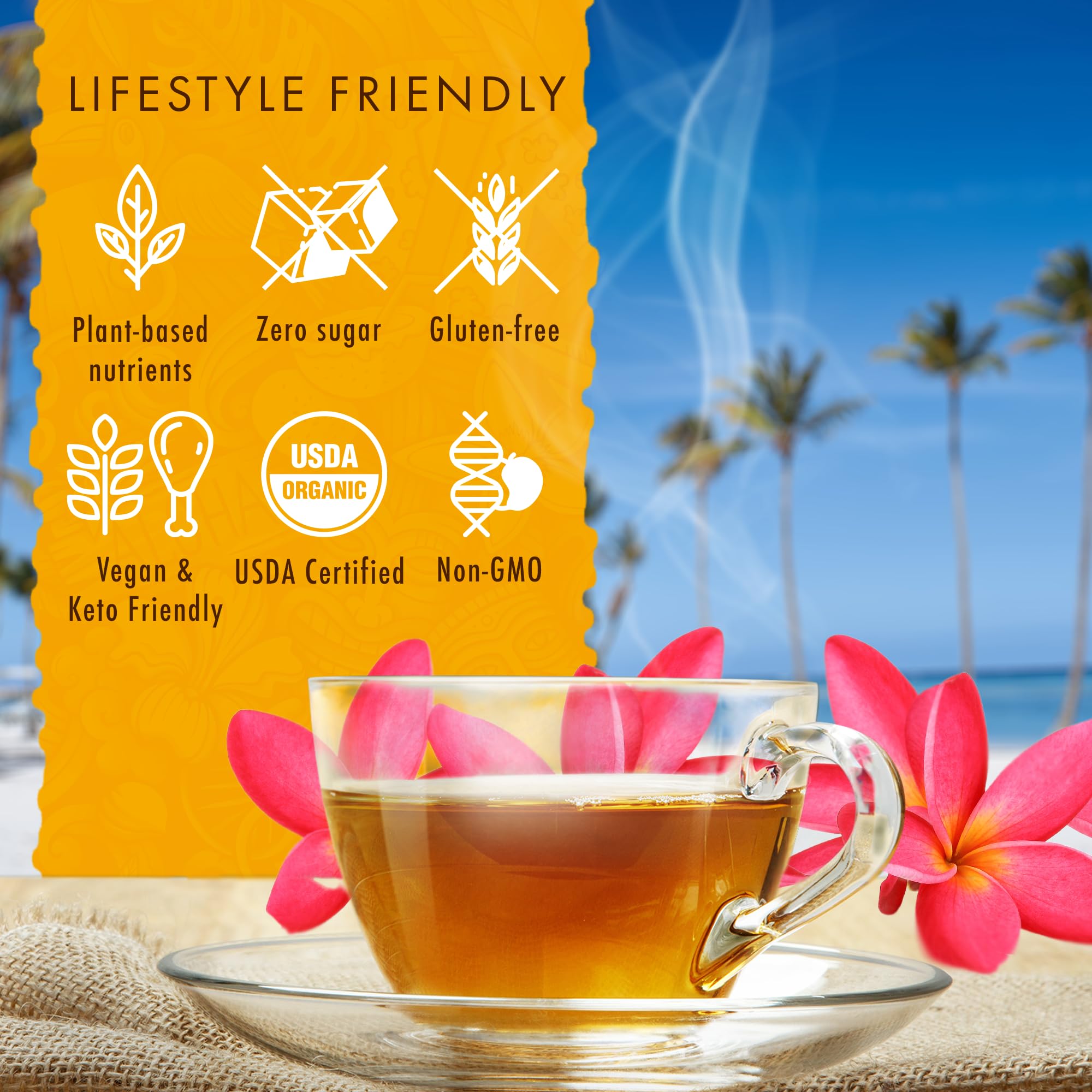 Organic Hawaiian Tropical Fruit Tea Sampler - Green, Black & White Tea Blends - 24 Tea Bags Gift Box for Tea Lovers - Perfect for Relaxation, Gifts & Afternoon Tea Time
