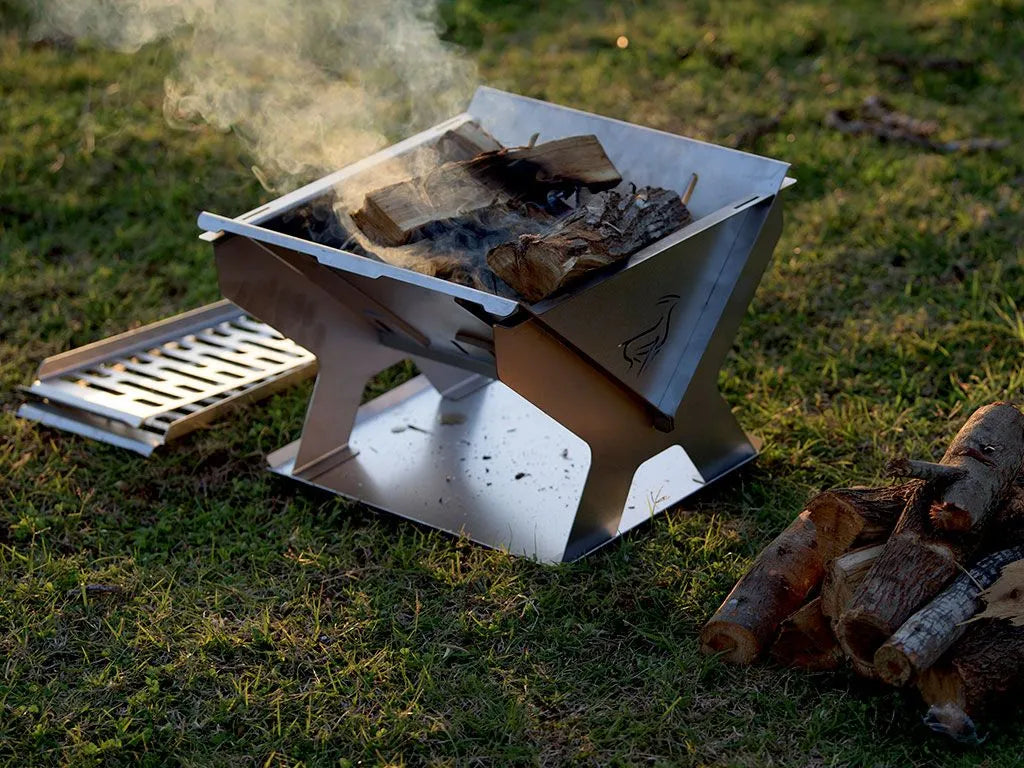 Front Runner Outfitters Stainless Steel Portable BBQ Grill & Fire Pit for Camping, Backyard, and Outdoor Cooking - Perfect for Picnics, Tailgating, and RV Adventures