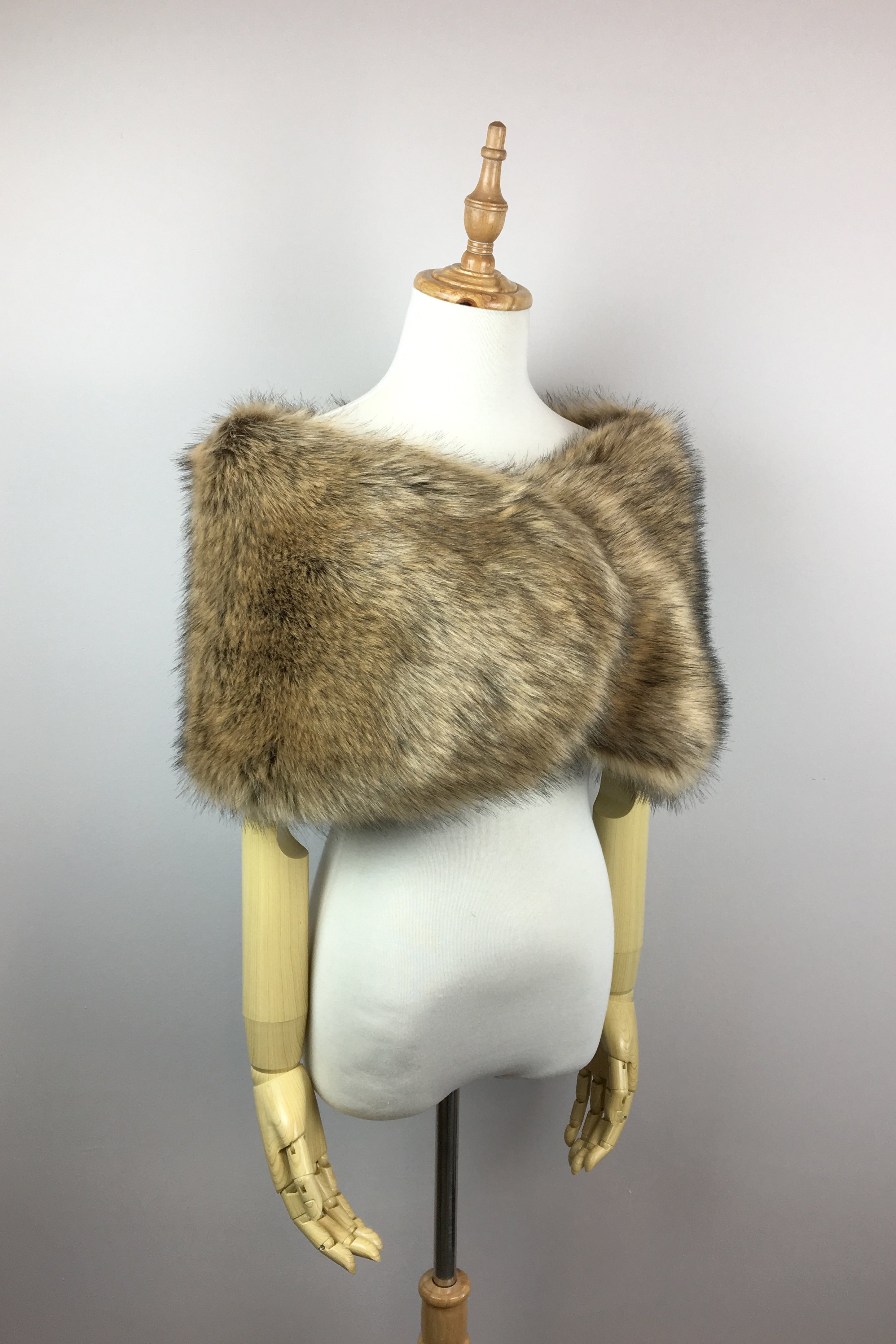 Luxury Brown Fur Wrap Shawl - Serena Brw03 | Soft & Warm Winter Fashion Accessory for Women | Perfect for Evening Parties, Weddings & Cold Weather Outfits