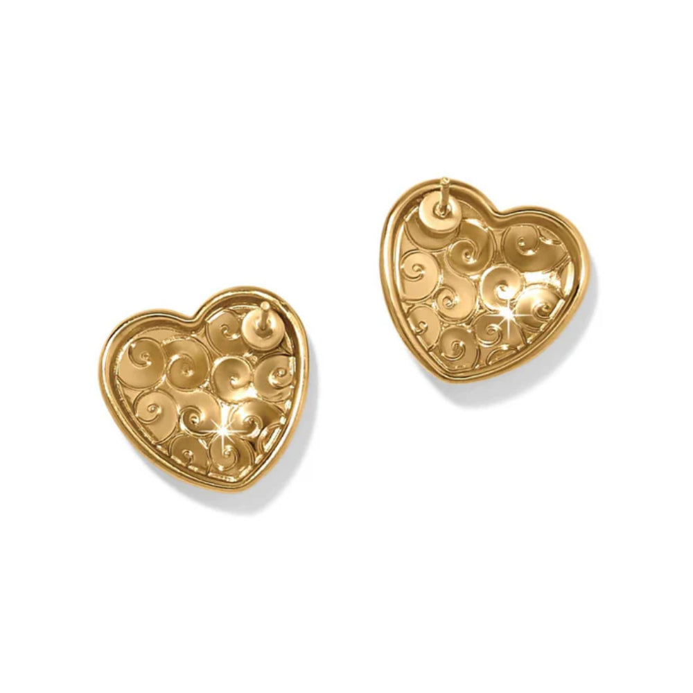 Brighton Trianon Heart Small Post Earrings - Elegant Sterling Silver Stud Earrings for Women, Perfect for Valentine's Day, Anniversary & Everyday Wear