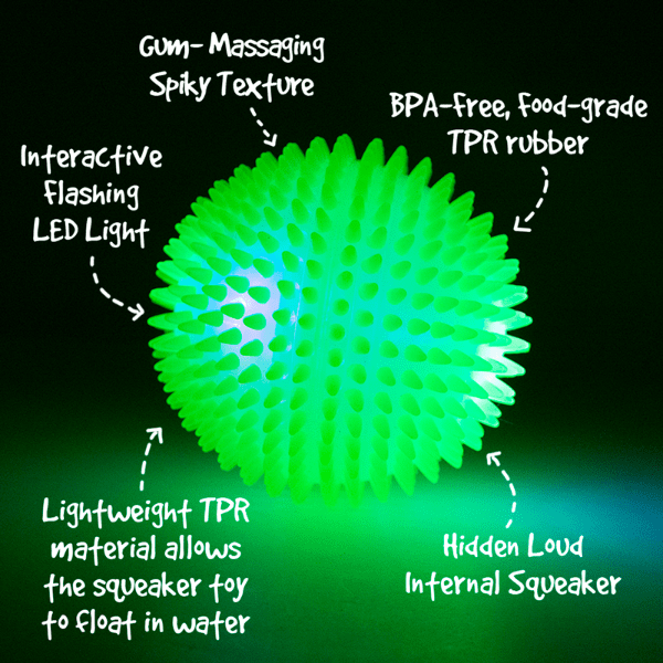 Gnawsome Extra Large Squeak & Light Ball for Dogs - Durable Chew Toy with Interactive Sounds and Flashing Lights - Perfect for Playtime, Training, and Outdoor Activities