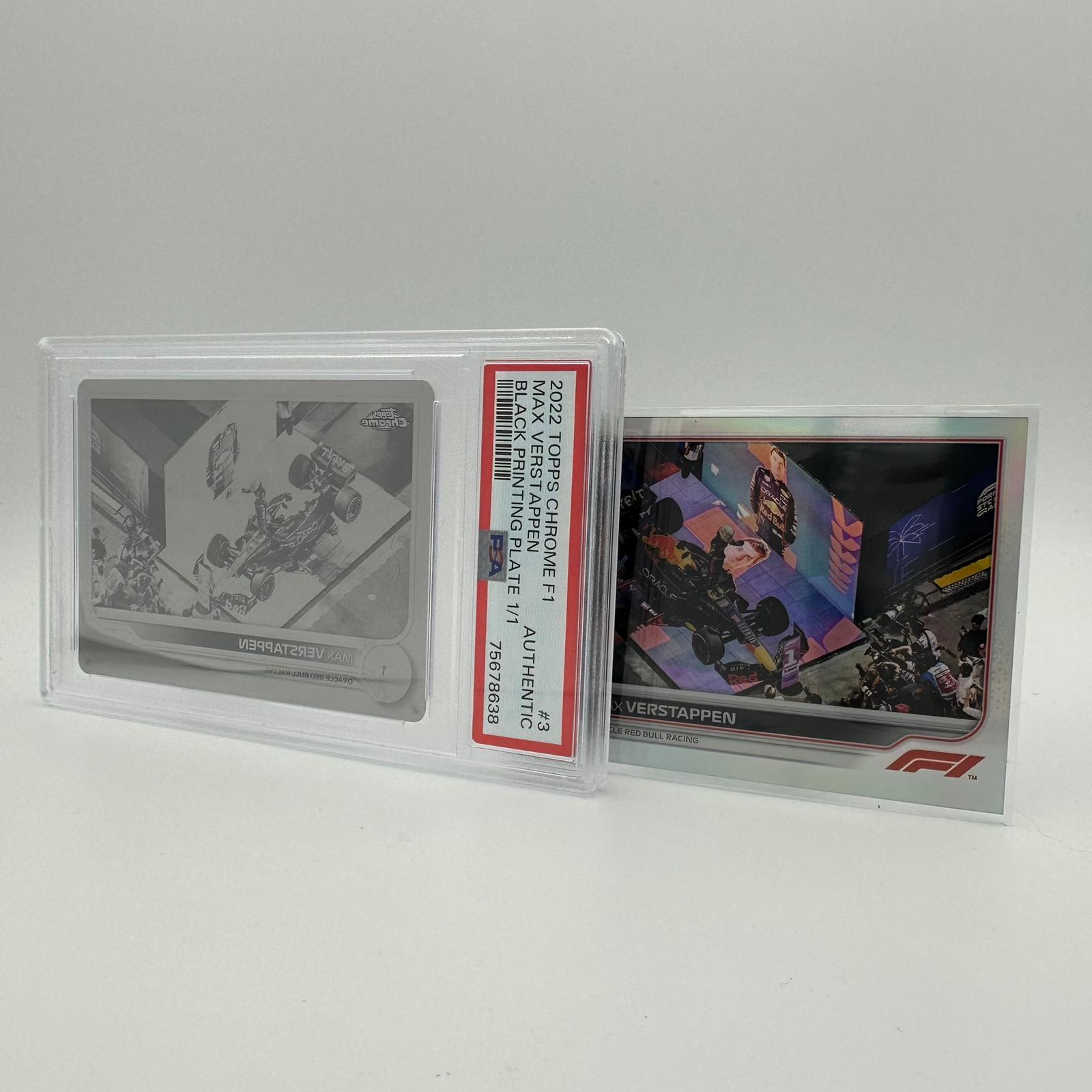 PSA Authentic Max Verstappen #3 Black Printing Plate - Rare Collectible for F1 Fans, Sports Memorabilia Display & Racing Enthusiast Gifts
