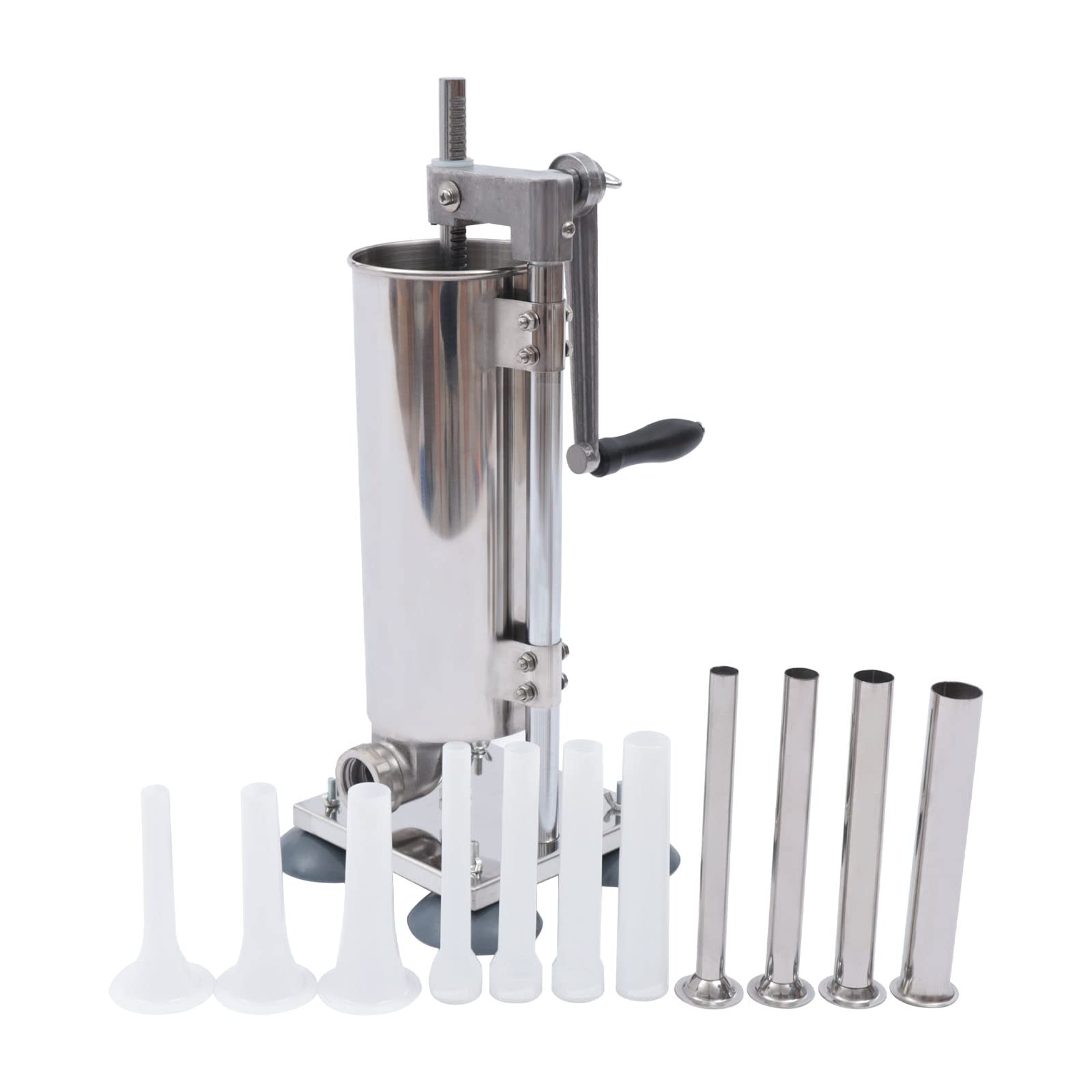 Stainless Steel Manual Sausage Stuffer Maker - 3L Vertical Meat Filler with 7 Stuffing Tubes for Home & Commercial Use | Perfect for Sausage Making, Meat Processing, BBQ Prep & Charcuterie