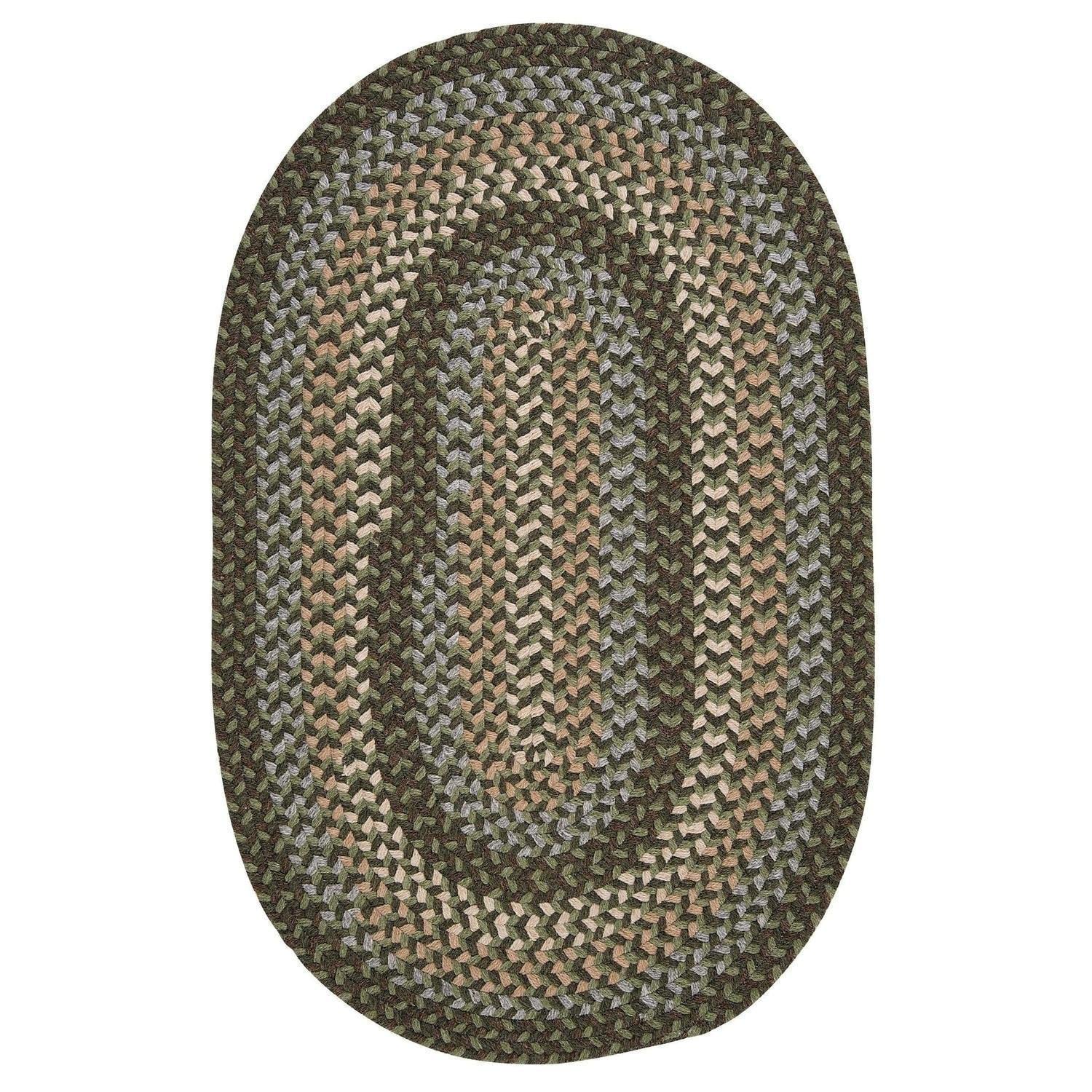 Handmade American Braided Wool Blend Reversible Round Rug – 8' Green Mix – Perfect for Living Room, Bedroom & Cozy Home Decor