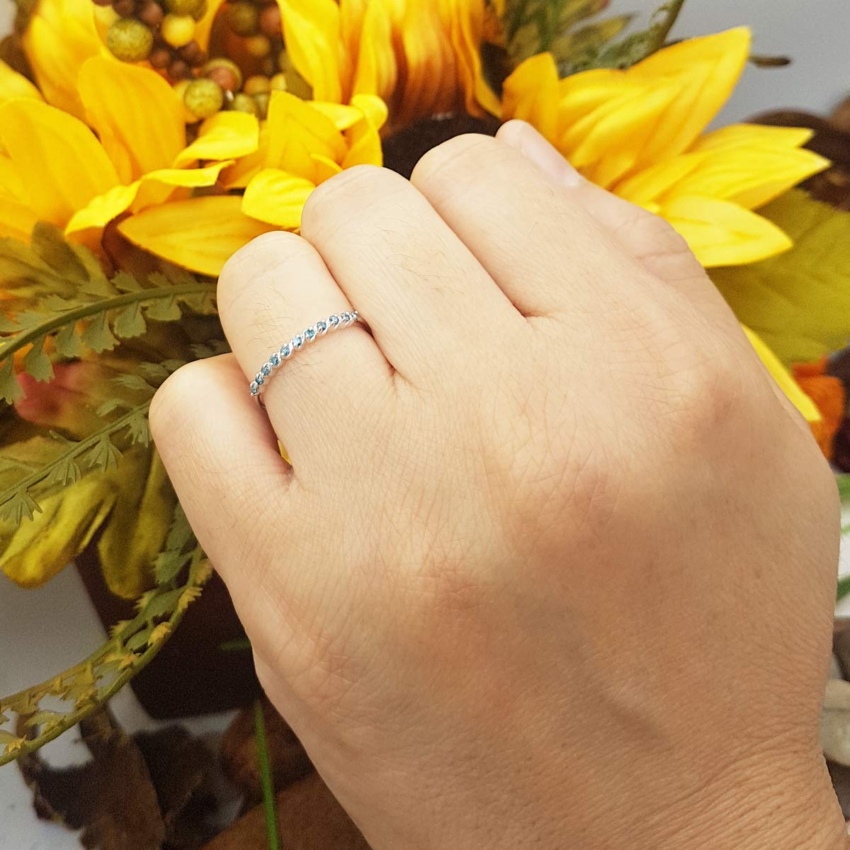 Dazzlingrock 0.12 Carat (ctw) Sterling Silver Stackable Wedding Band Ring for Women - Anniversary, Engagement, Bridal Jewelry Gift - Perfect for Stacking, Everyday Wear & Special Occasions