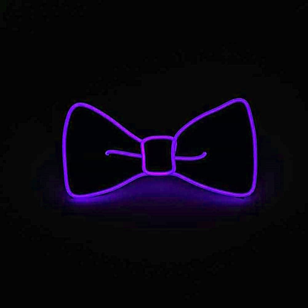 Glowing LED Bow Tie - Adjustable EL Wire Light Up Bowtie for Men & Women - Perfect for Parties, Raves, Cosplay & Night Events