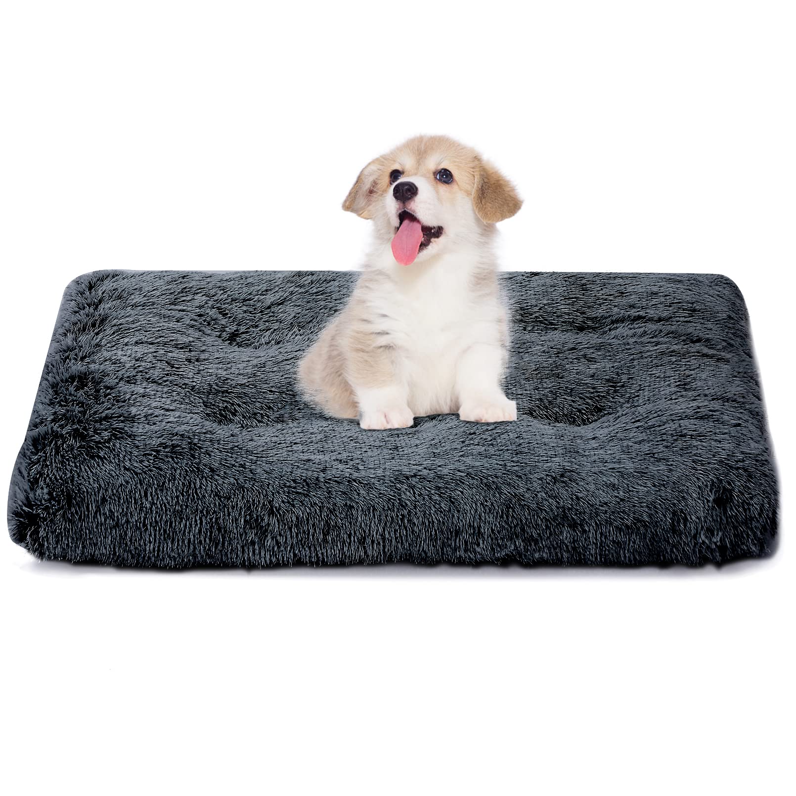 **Sycoodeal Soft Plush Washable Dog Bed Mat - Comfortable Faux Fur Kennel Pad for Crates & Cages | Cozy Pet Bed for Small, Medium & Large Dogs - Perfect for Home, Travel & Vet Visits**