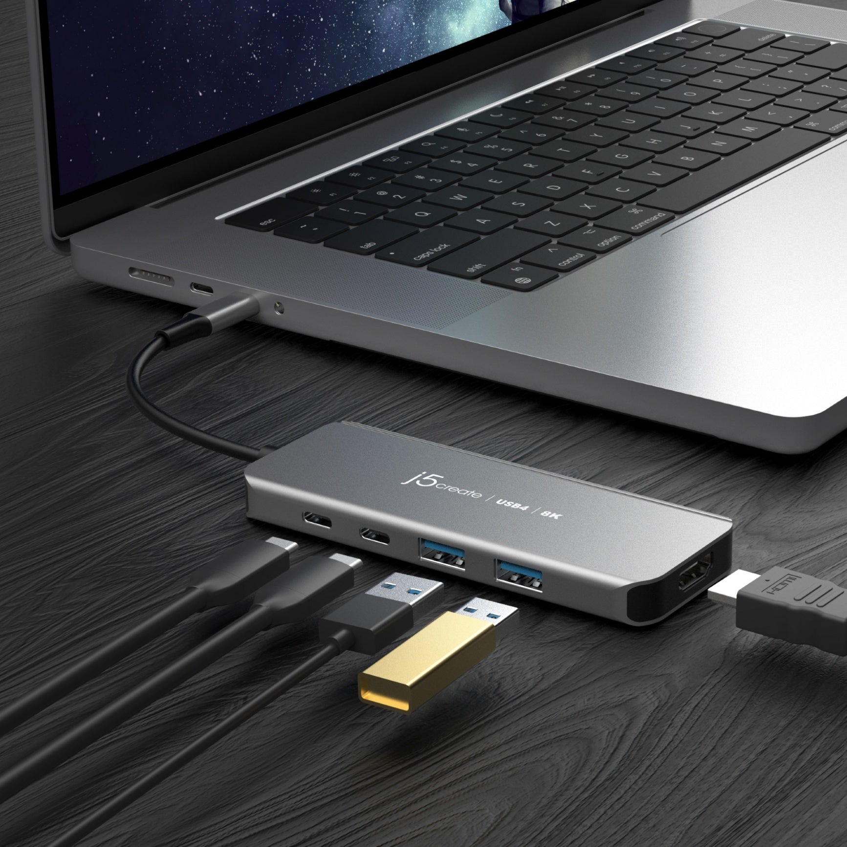 USB4® 8K60 Slim Hub - 8-Port Thunderbolt 4 Dock with 100W PD Charging for MacBook Pro, Windows Laptops | 4K/8K Display, Ethernet, Audio, SD Card Reader | Perfect for Home Office, Gaming & Video Editing Setup