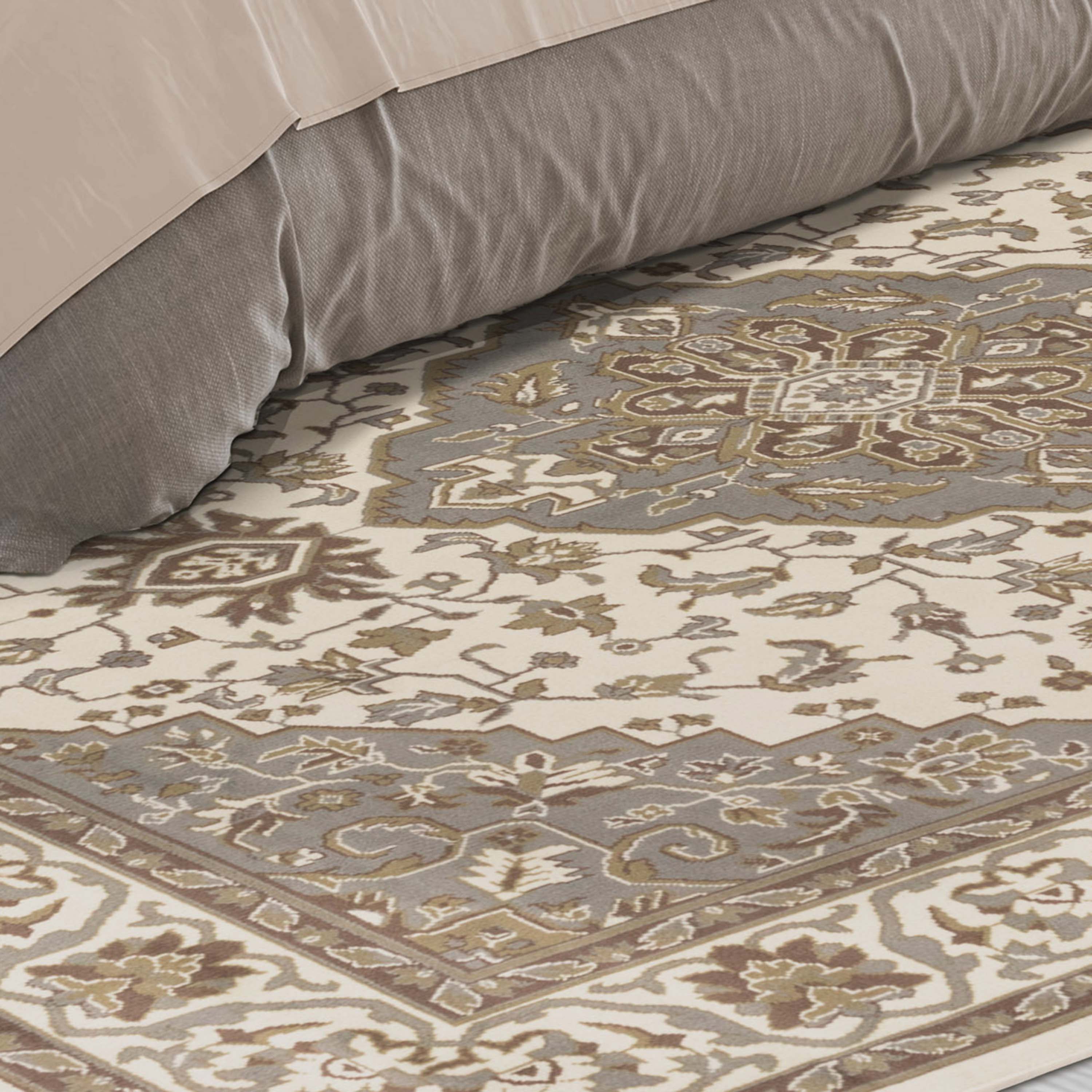 Glendale Traditional Floral Medallion Indoor Area Rug - Non-Slip Living Room Carpet, Bedroom Runner, Hallway Decor | Soft & Durable Home Floor Mat for Cozy Interior Design