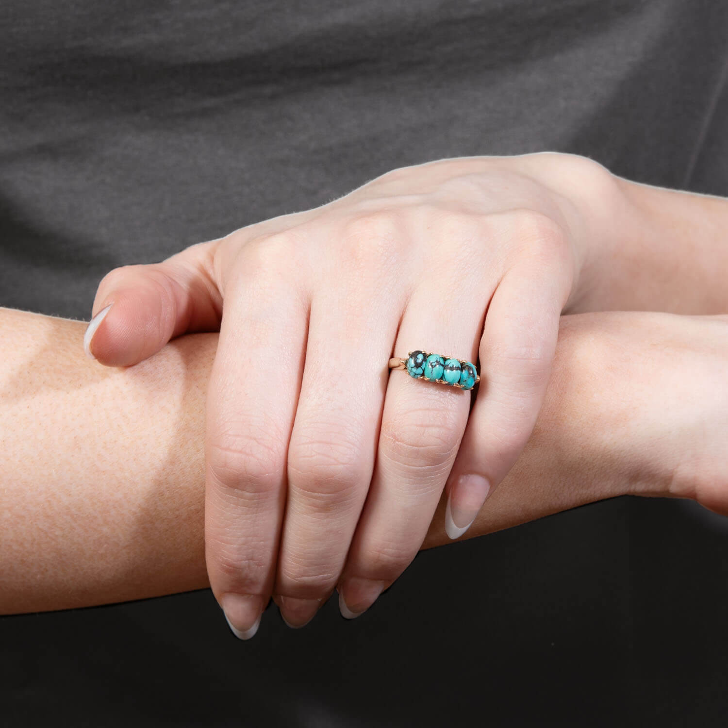 14K Gold Turquoise Ring for Women - Vintage Estate Jewelry - Perfect for Weddings, Parties & Everyday Wear