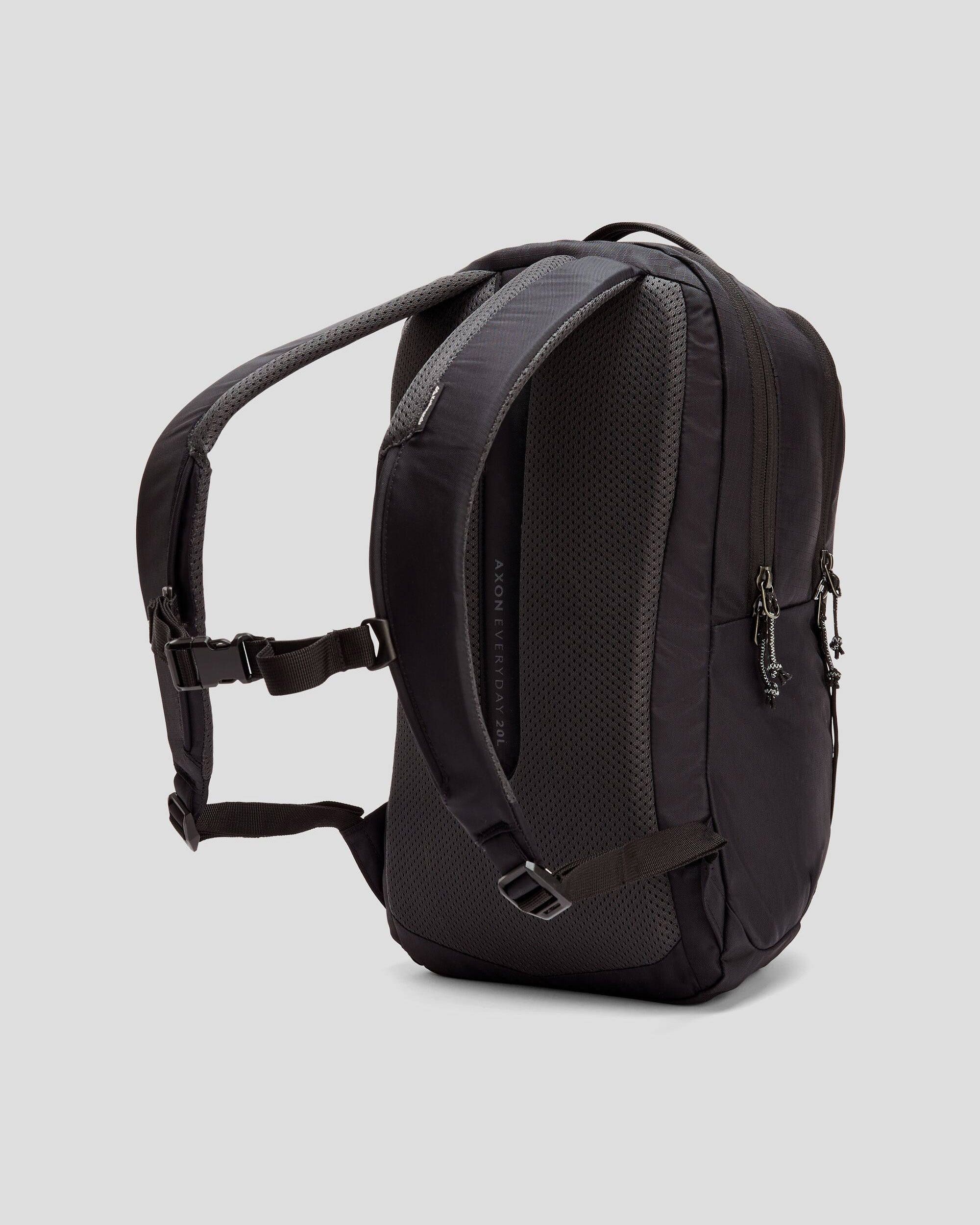 Axon Everyday Backpack 20L Black Stingray - Lightweight Durable Laptop Backpack for Work, School & Travel - Water-Resistant Daypack with USB Charging Port