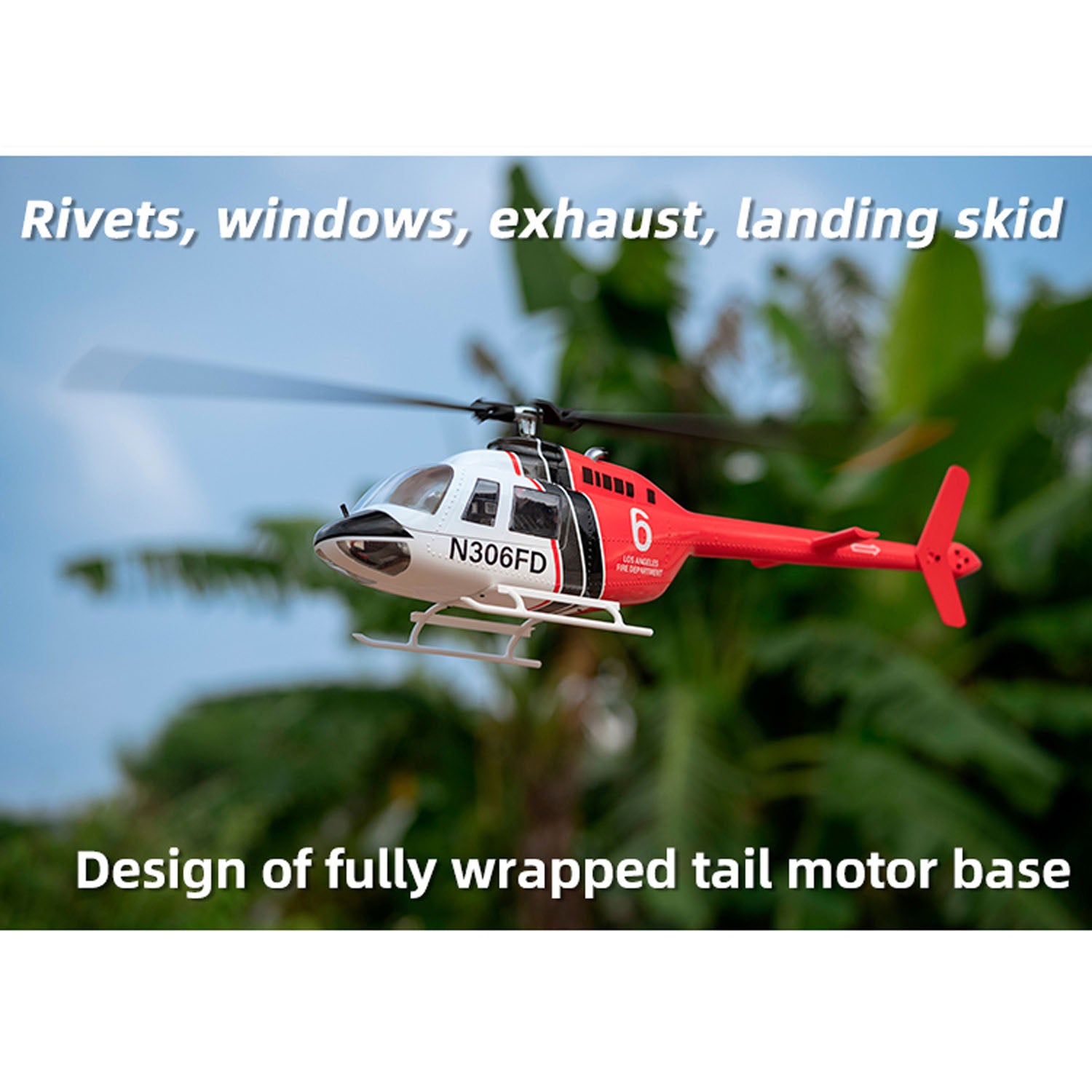 FLYWING 206 V3 RTF RC Scale Army Helicopter Drone with Brushless Motor, GPS, EEP & Carrying Case - Ready to Fly Smart Drone for Outdoor Adventure, Aerial Photography & Military Simulation