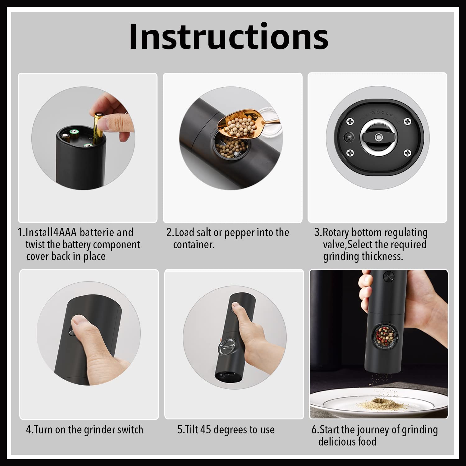 Premium Milex INSTA GRINDER - Adjustable Ceramic Salt and Pepper Grinder Set - Perfect for Kitchen, Dining Table & Outdoor Picnics