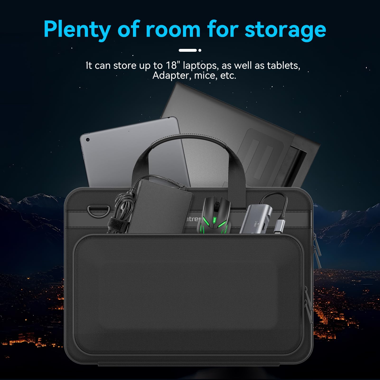 Smatree A800XL Heavy Duty Waterproof Hard Sleeve Case for 18-inch ASUS ROG Strix SCAR 18 & G18 Gaming Laptop (2023-2025 Models) - Protective Travel Bag for Business, School & Gaming Conventions