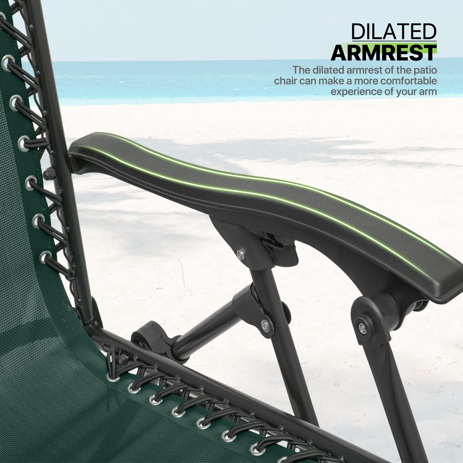 Magshion Zero Gravity Lounge Chairs Set of 2 - Adjustable Outdoor Patio Recliners with Side Tray & Pillow Headrest - Foldable Anti-Gravity Chairs for Backyard, Poolside, Camping, Beach - Green (Perfect for Relaxing in Garden, Patio or Vacation)