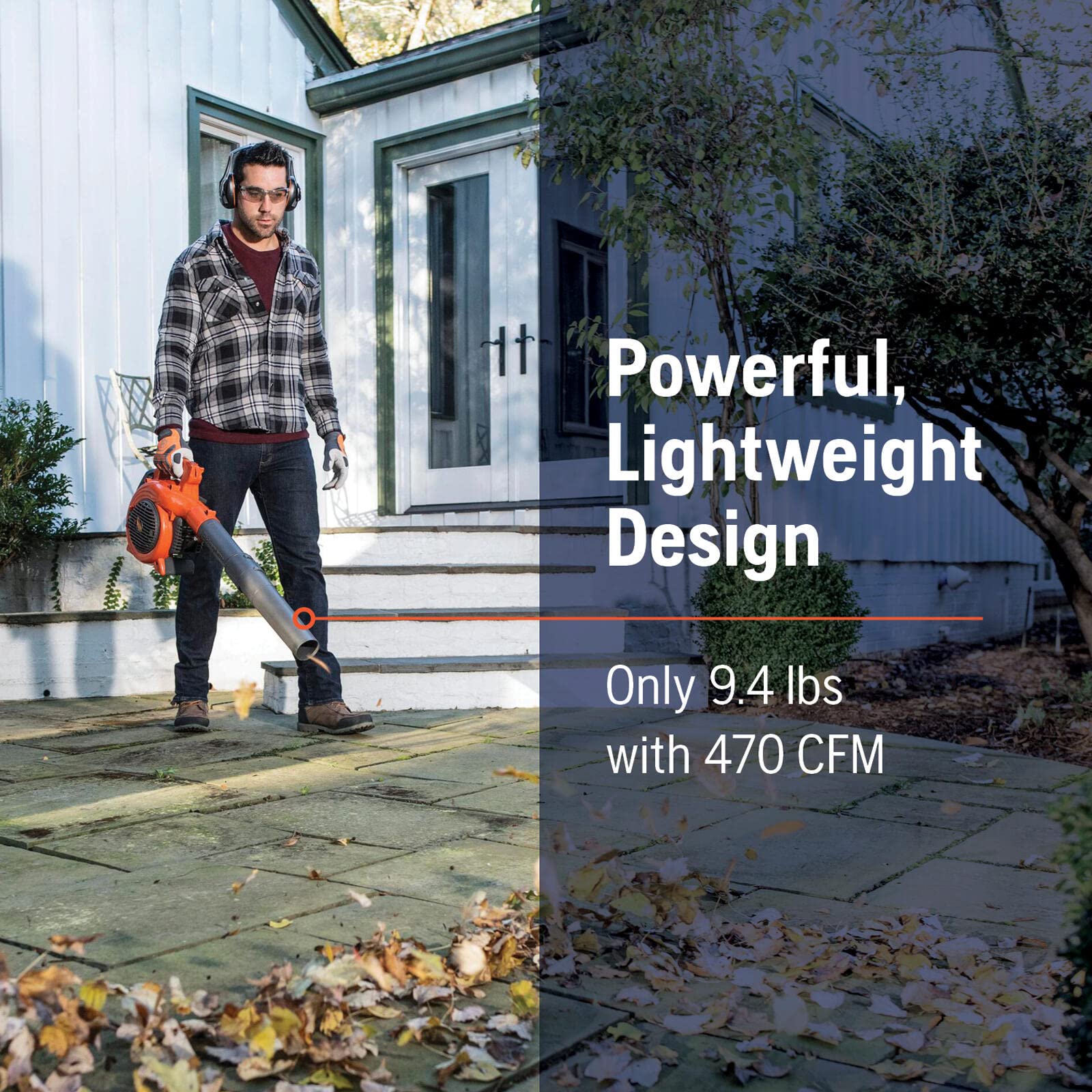 Husqvarna 125B 28cc 2-Cycle Gas Leaf Blower - 1.1HP, 470 CFM, 170 MPH - Powerful Handheld Yard Blower with Ergonomic Design - Perfect for Fall Leaf Cleanup, Lawn Maintenance & Landscaping - Great Gift for Dad, Homeowners & Gardeners