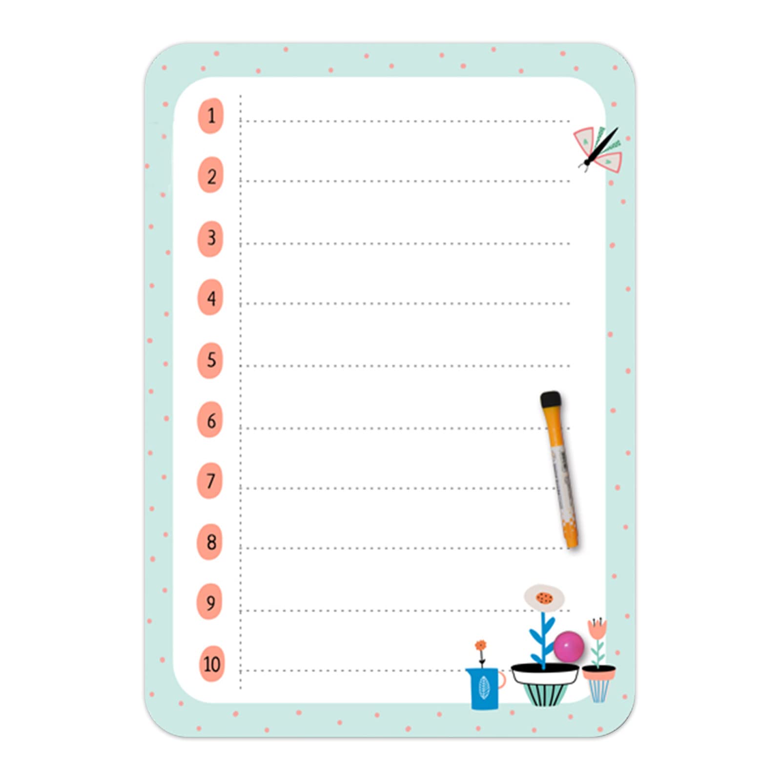 Rewritable Magnetic Fridge Magnets - Removable Dry Erase Message Board & Planner Sticker Book for Kitchen, Office, and Home Organization (Set of 10)