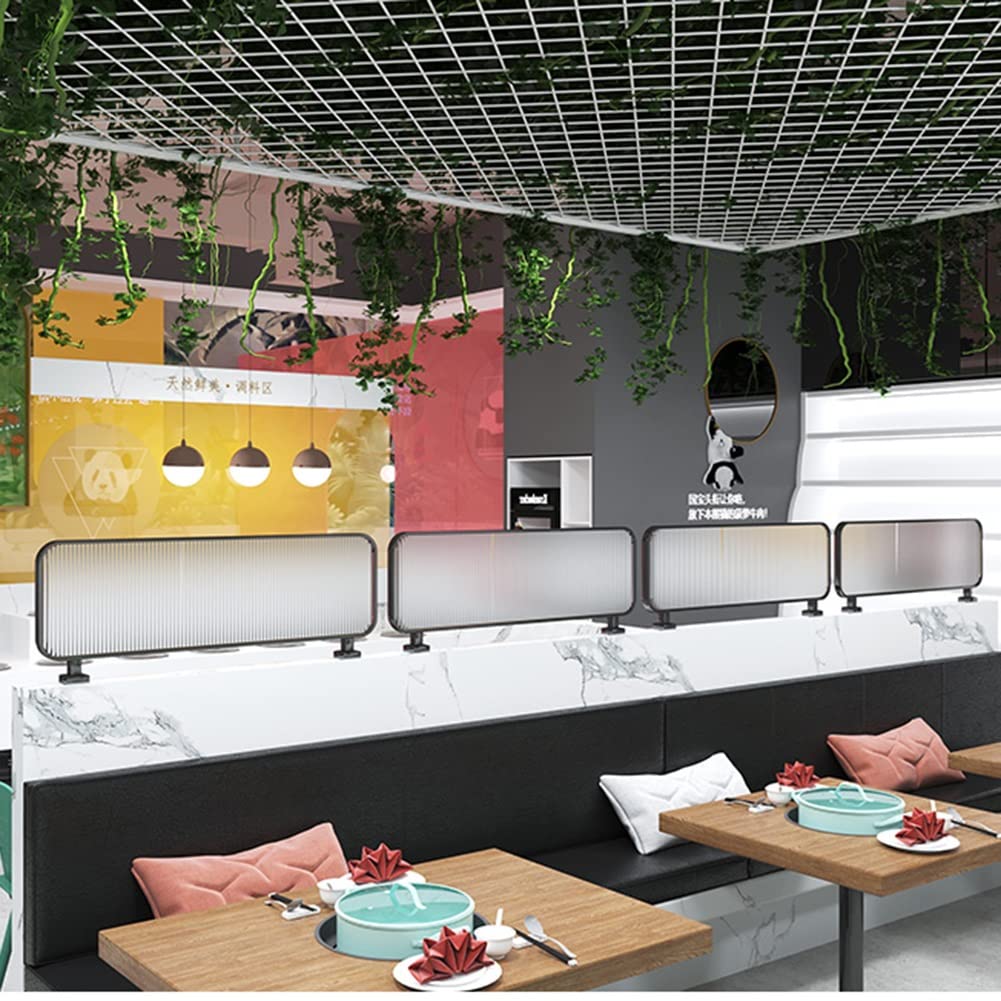 Black Restaurant Partition Screen - 1.3m x 30cm Commercial Privacy Panel for Dining Areas, Cafes & Office Spaces - Decorative Room Divider with Modern Design