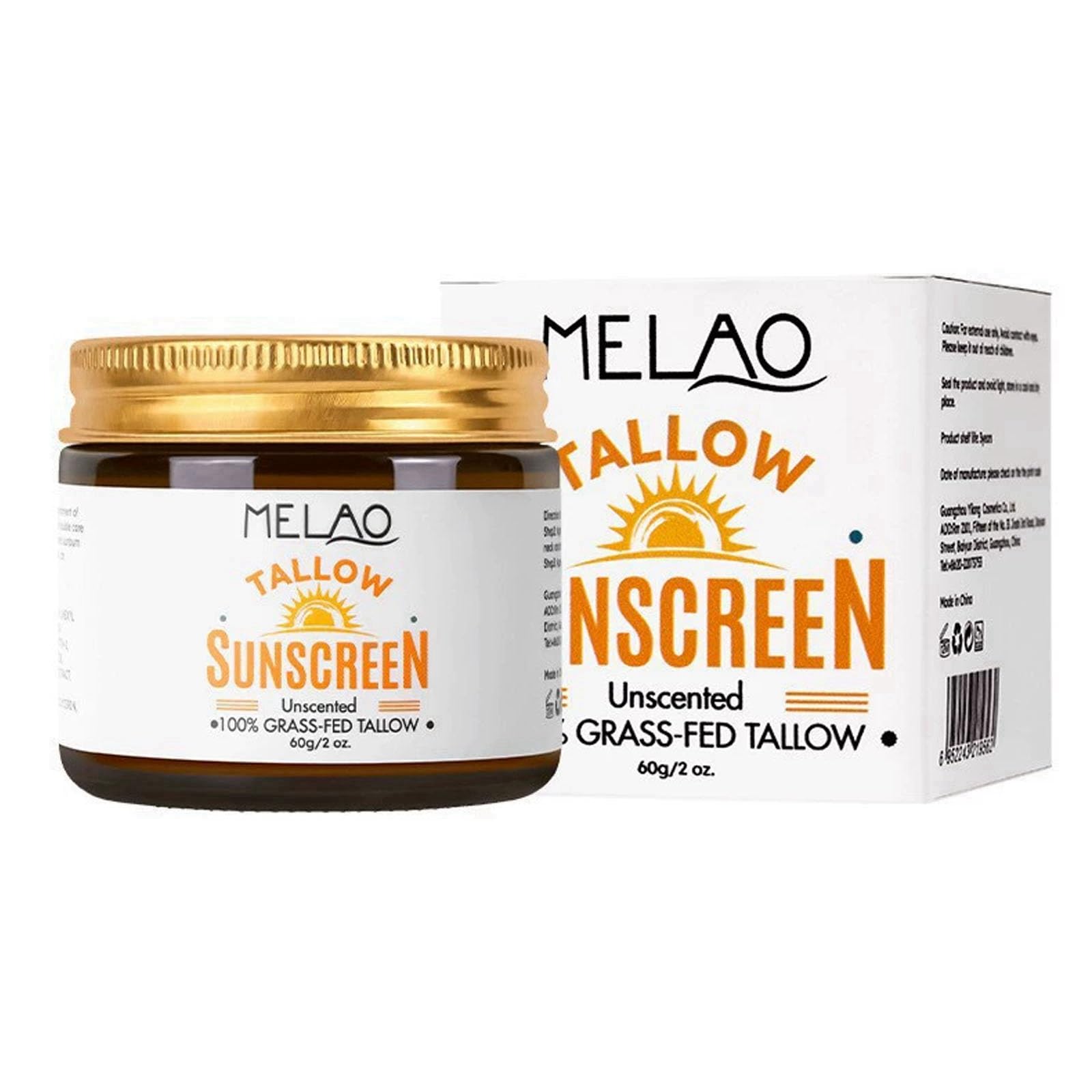 SPF 50 Beef Tallow Sunscreen & Moisturizer - Broad Spectrum Non-Greasy Facial Sunscreen with No White Cast | Natural Skin Care for Daily Sun Protection & Outdoor Activities