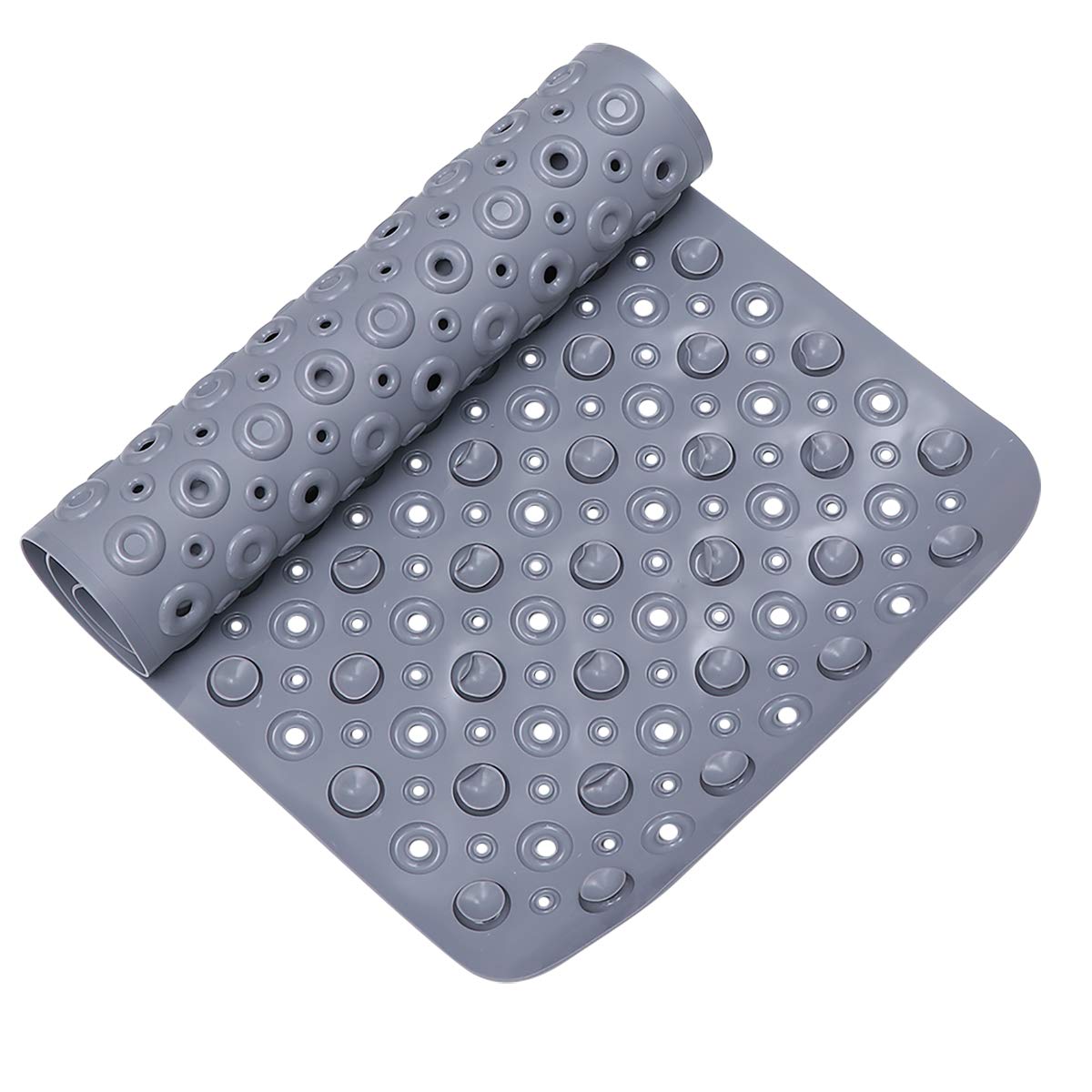 **Non-Slip PVC Bathtub Mat with Massage Feet - Grey Bathroom Floor Mat, Drainage Shower Mat, Washable & Skid-Proof for Bath, Shower, and Spa - Perfect for Bathroom Safety and Comfort**