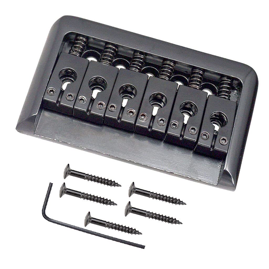 Black 6-String Electric Guitar Saddle Bridge Tailpiece Set - Premium Replacement Parts for Enhanced Tone & Playability - Perfect for DIY Guitar Repair & Upgrades